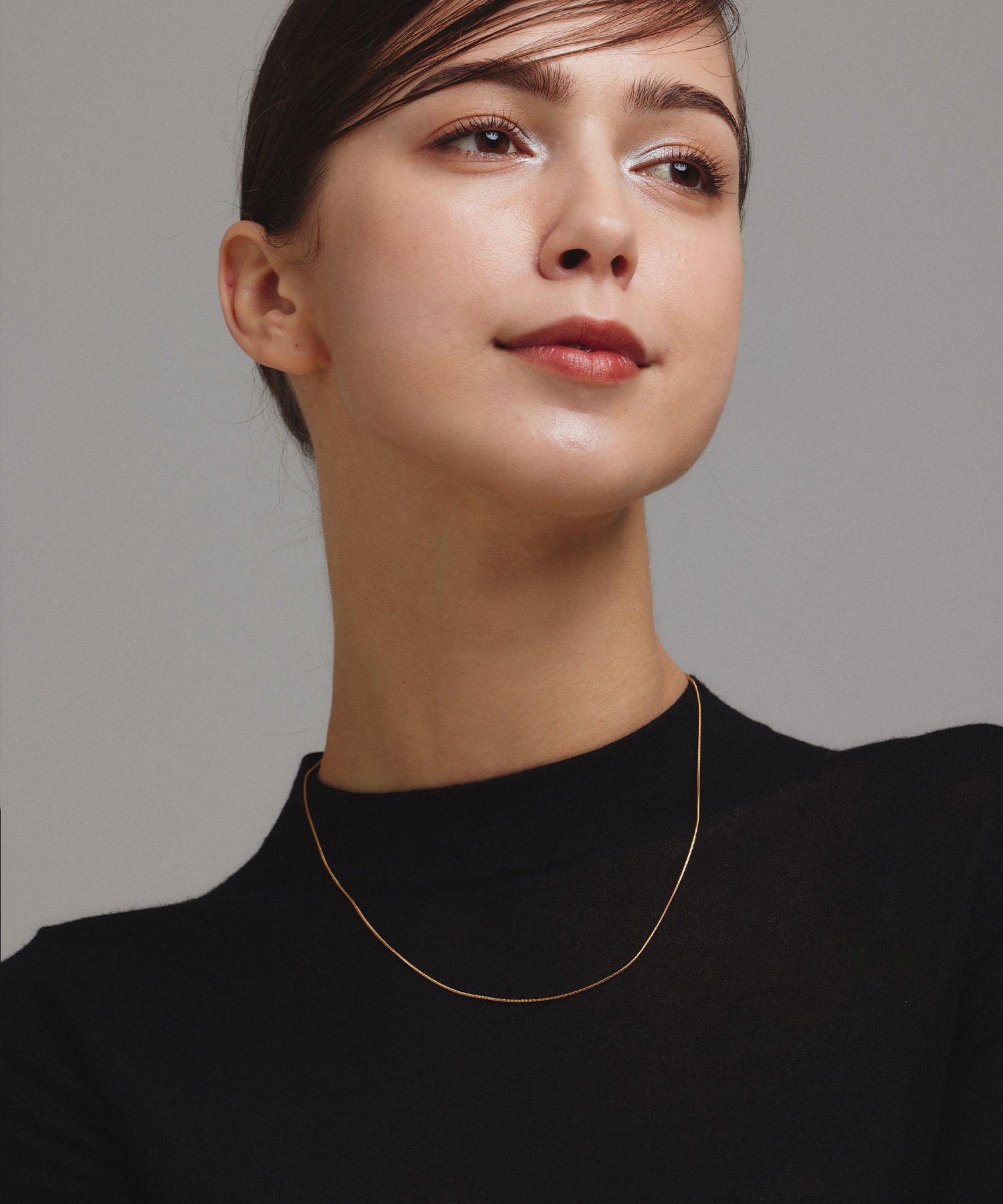 [Gold] 0.8mm Snake Chain Necklace/45cm