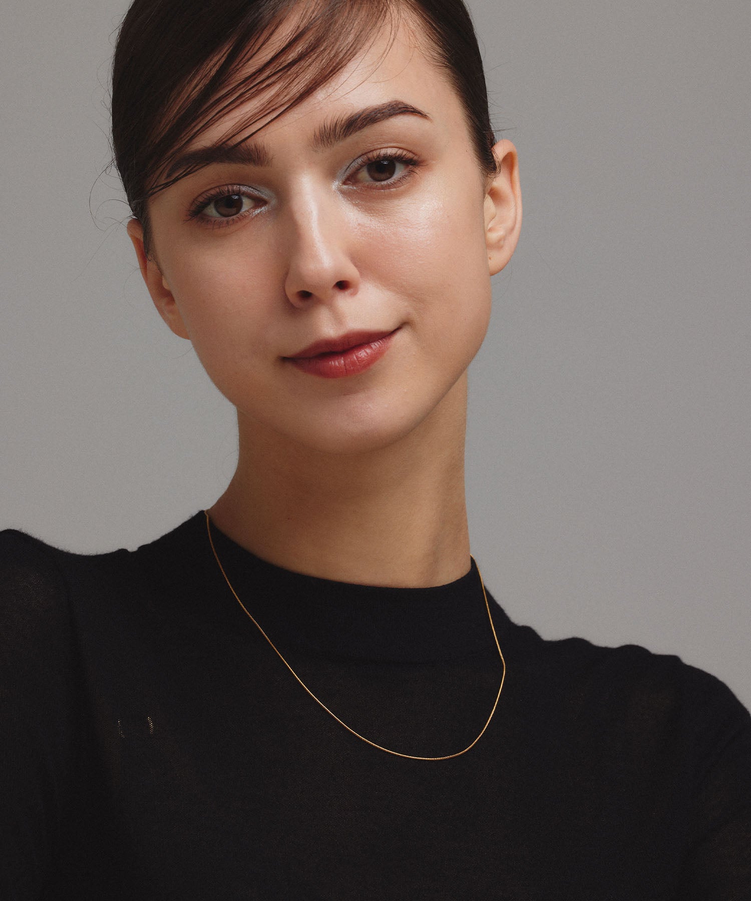 [Gold] 0.8mm Snake Chain Necklace/45cm