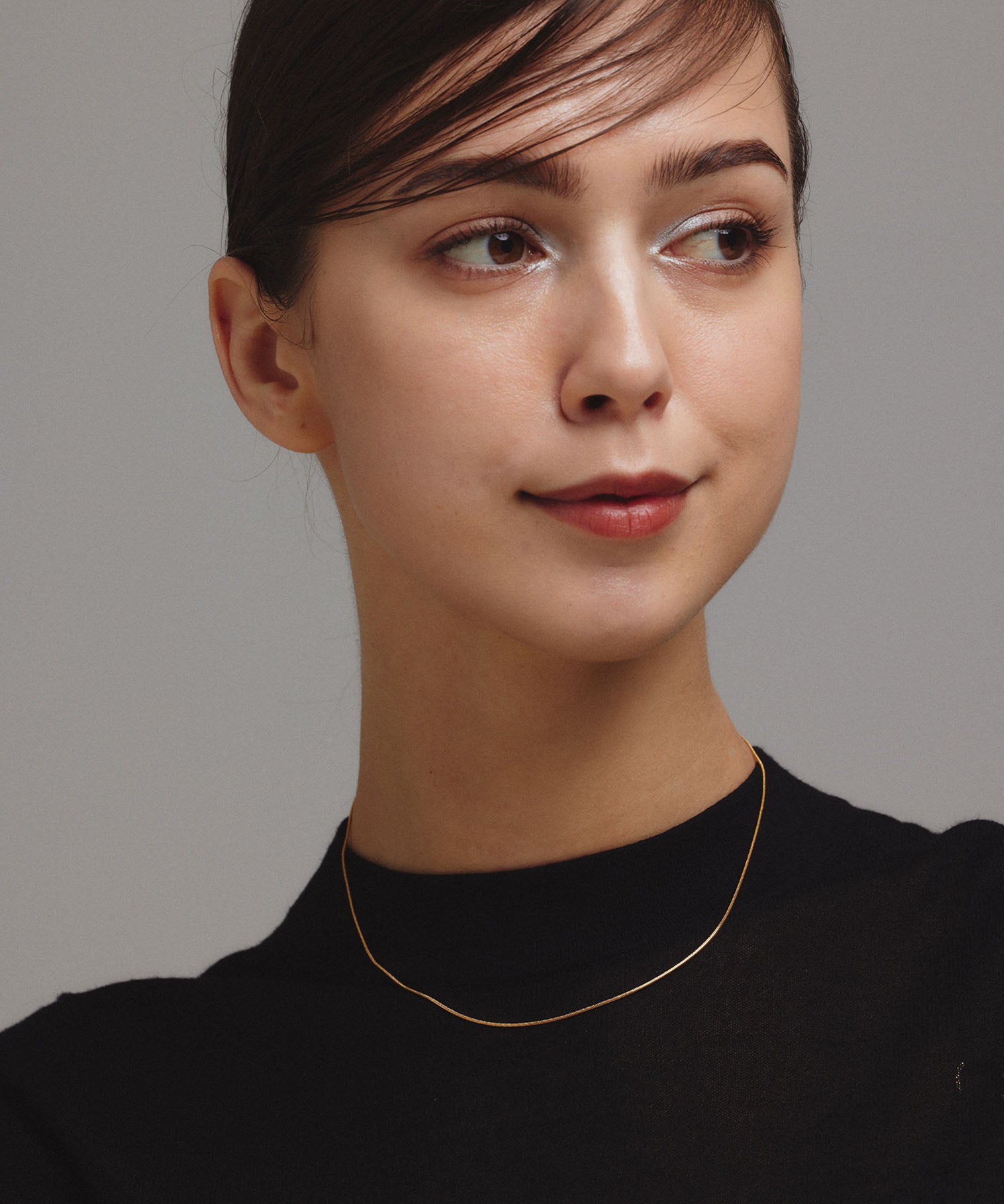 [Gold] 0.8mm Snake Chain Necklace/45cm