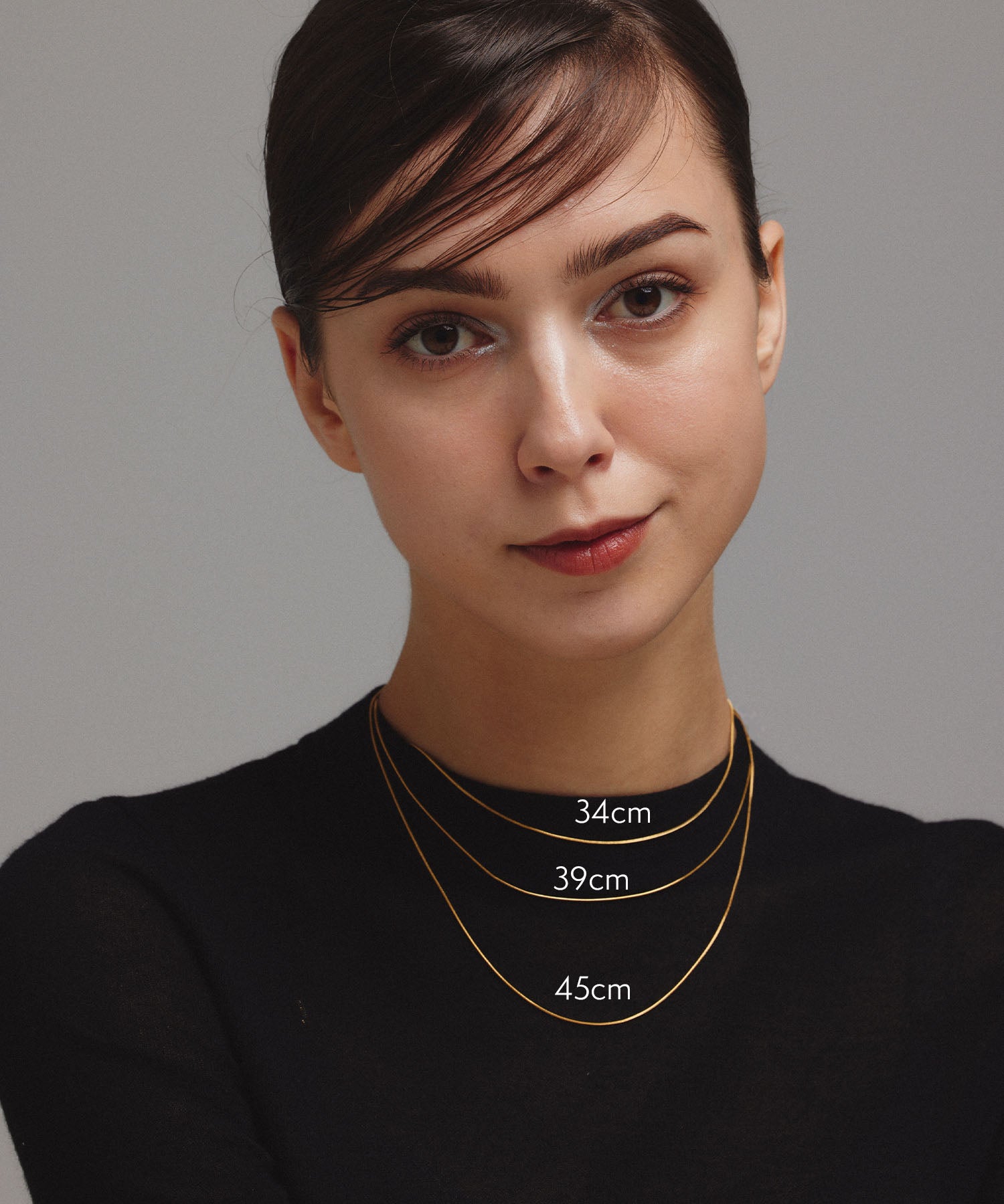 [Gold] 0.8mm Snake Chain Necklace/39cm