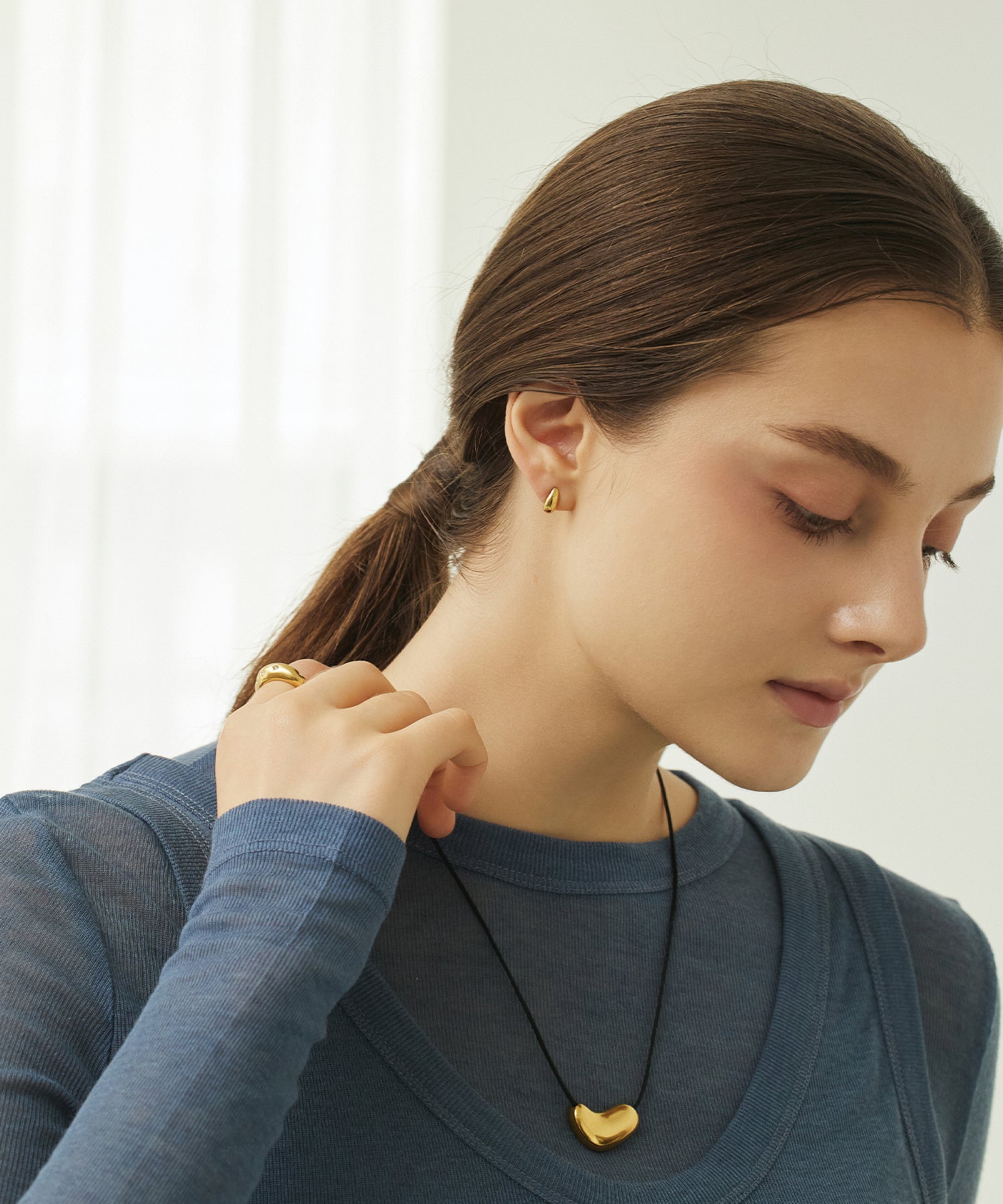 [Gold] Multi-WAY Metal Cord Necklace