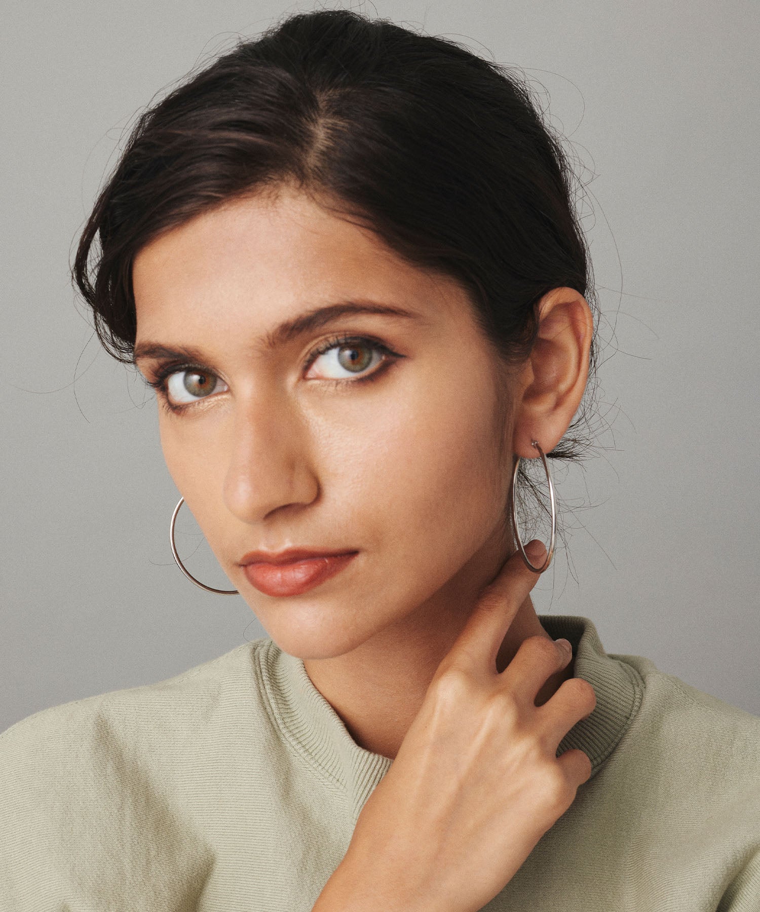 [Silver] Loop earrings 50mm