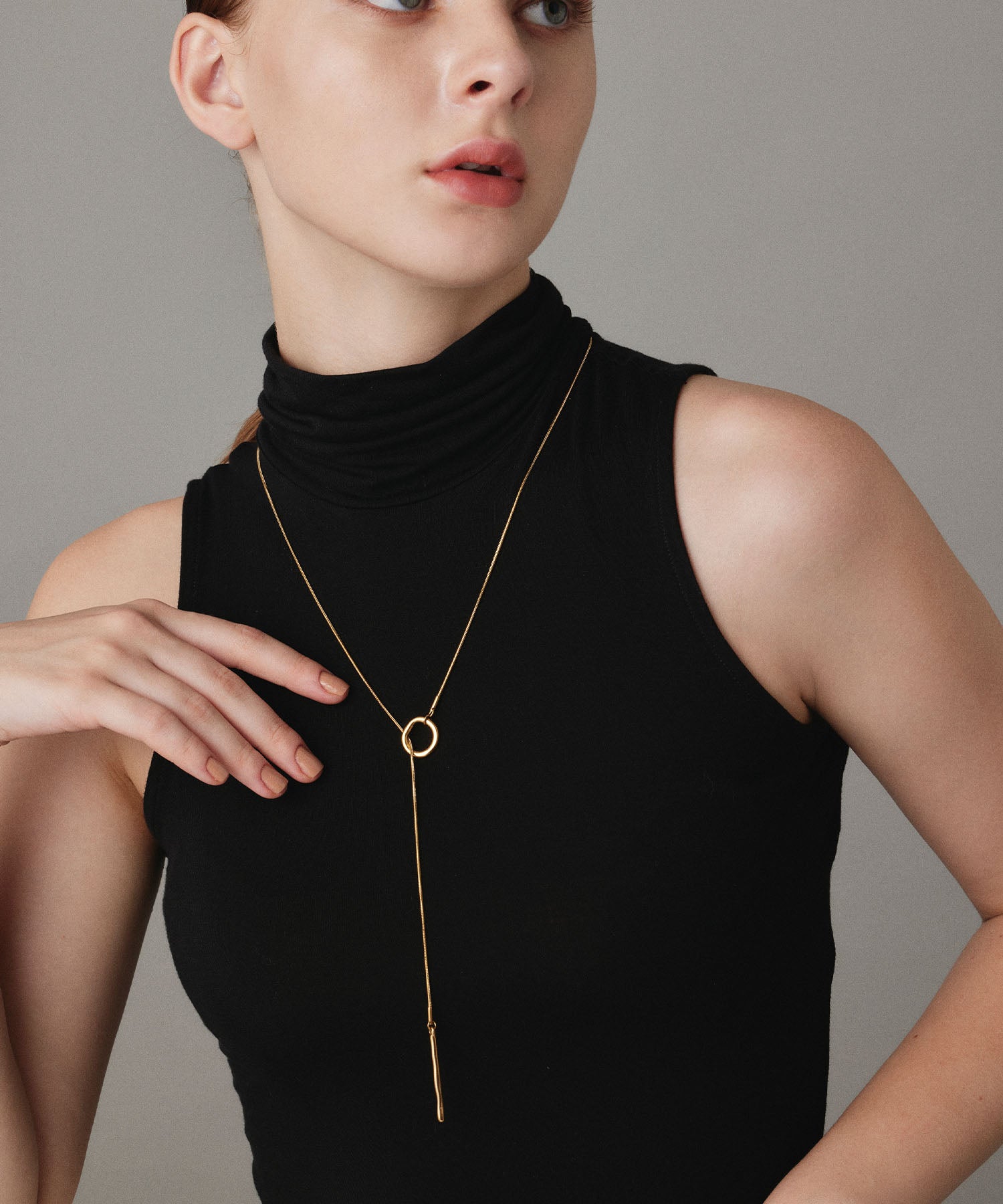 ゴールド]ニュアンスリングラリエット