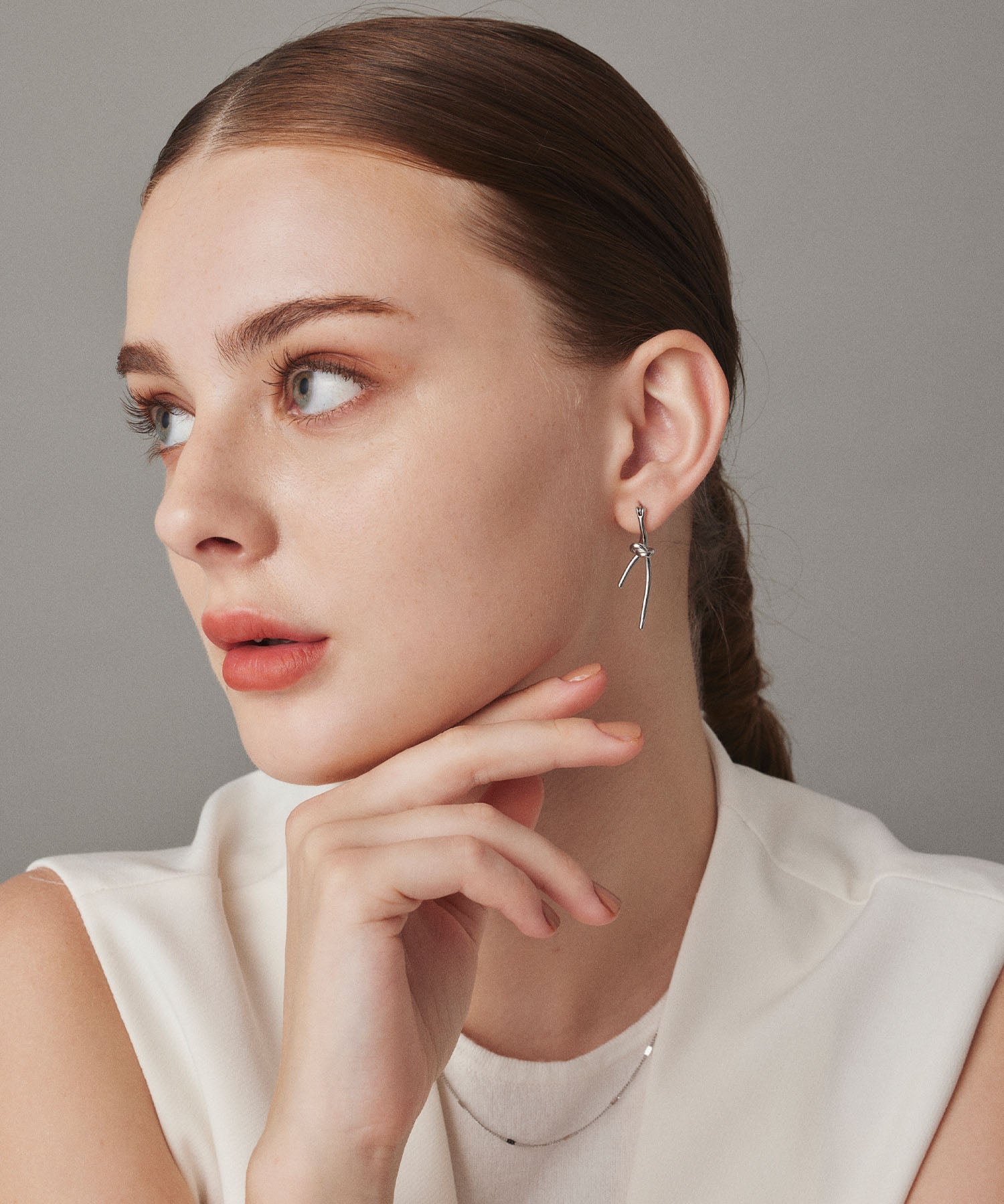 [Silver] Ribbon Earrings