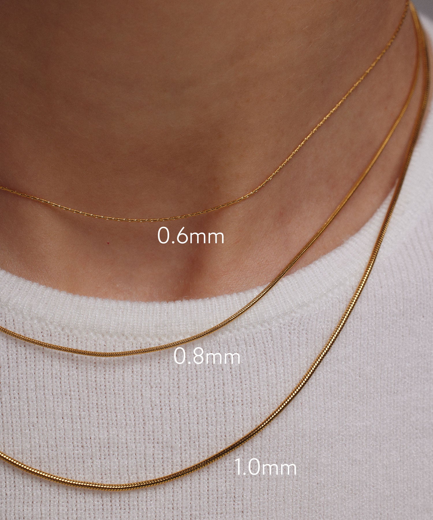 [ゴールド]0.6mmチェーンネックレス/45cm