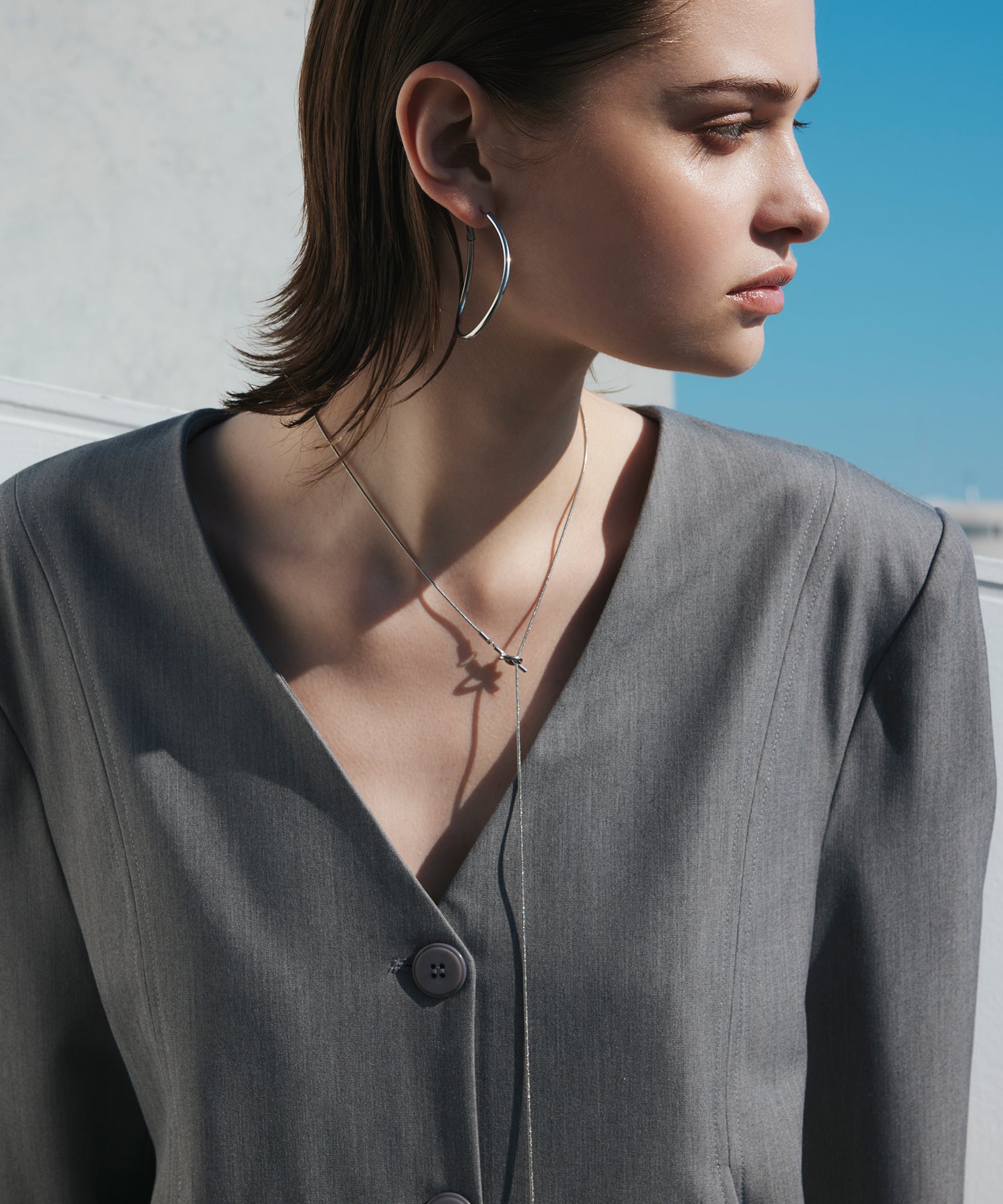 [Silver] Big Drop Earrings