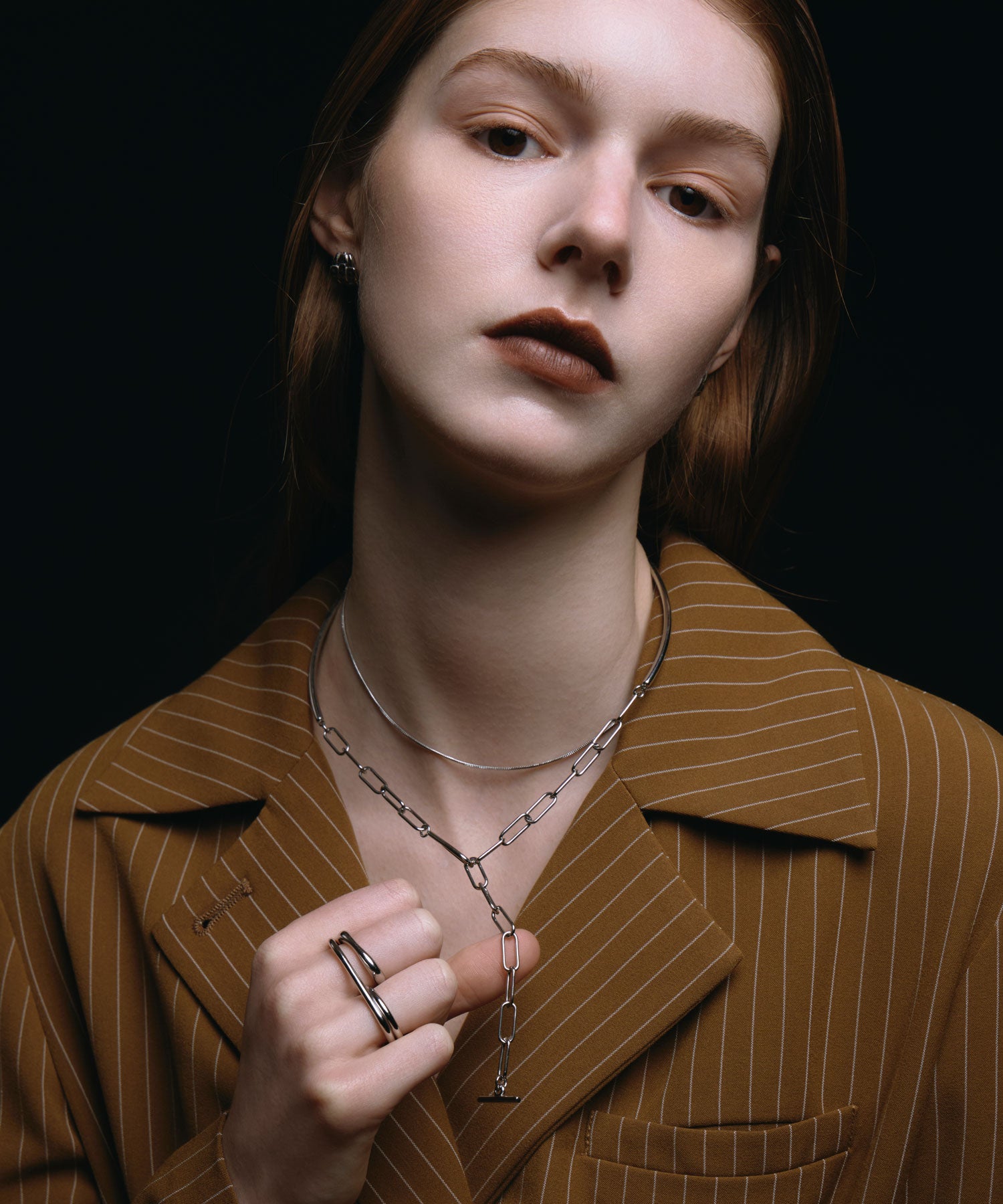 [Silver] 2way choker necklace