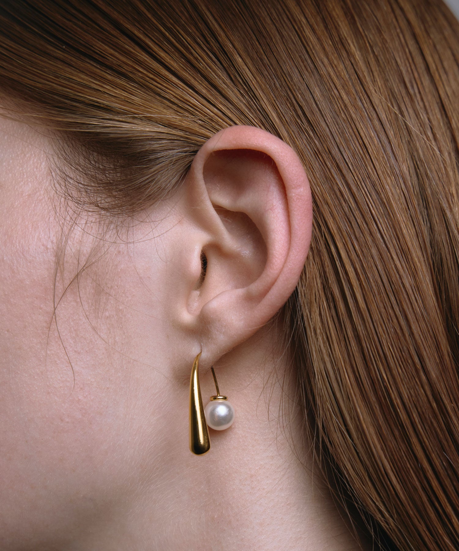 ゴールド]2wayパールアイシクルピアス