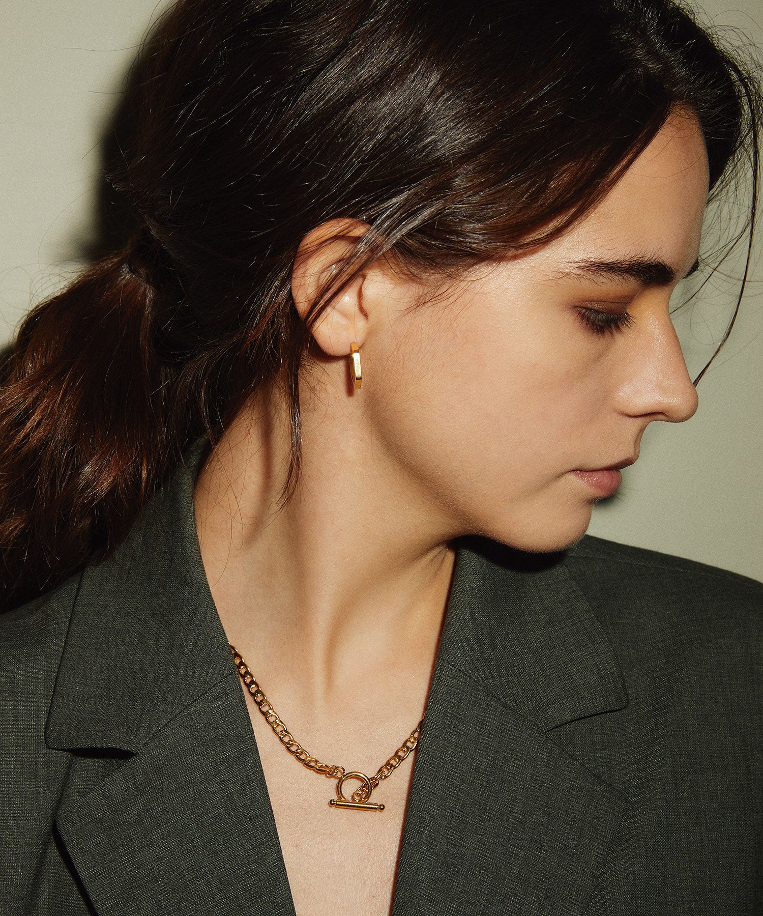 [Gold] Hark Angle Earrings