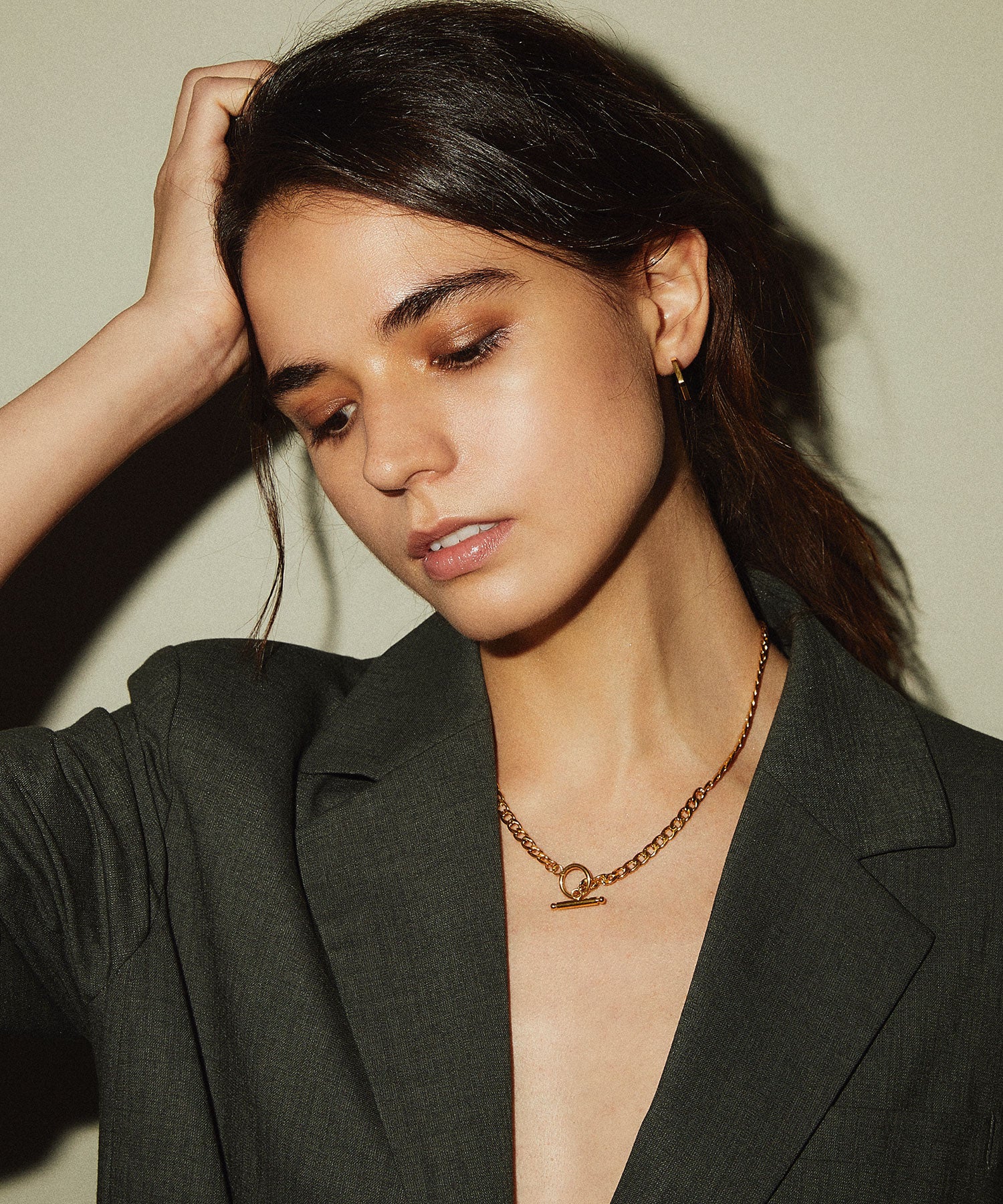 [Gold] Hark Angle Earrings