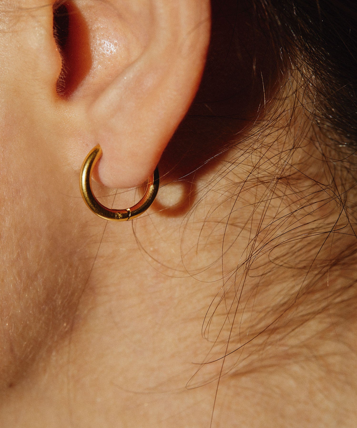 [ゴールド]ワンタッチループピアス14mm