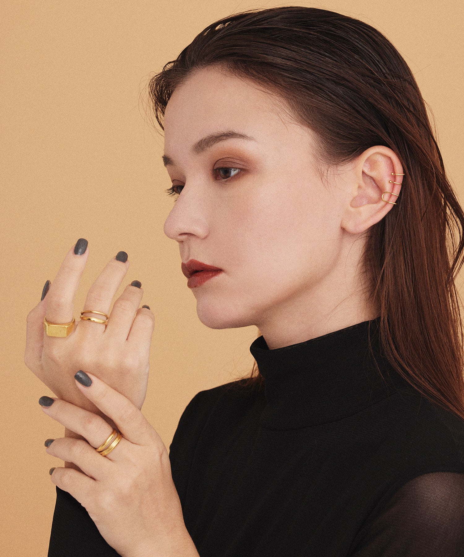 [Gold] Particle Double Line Ring