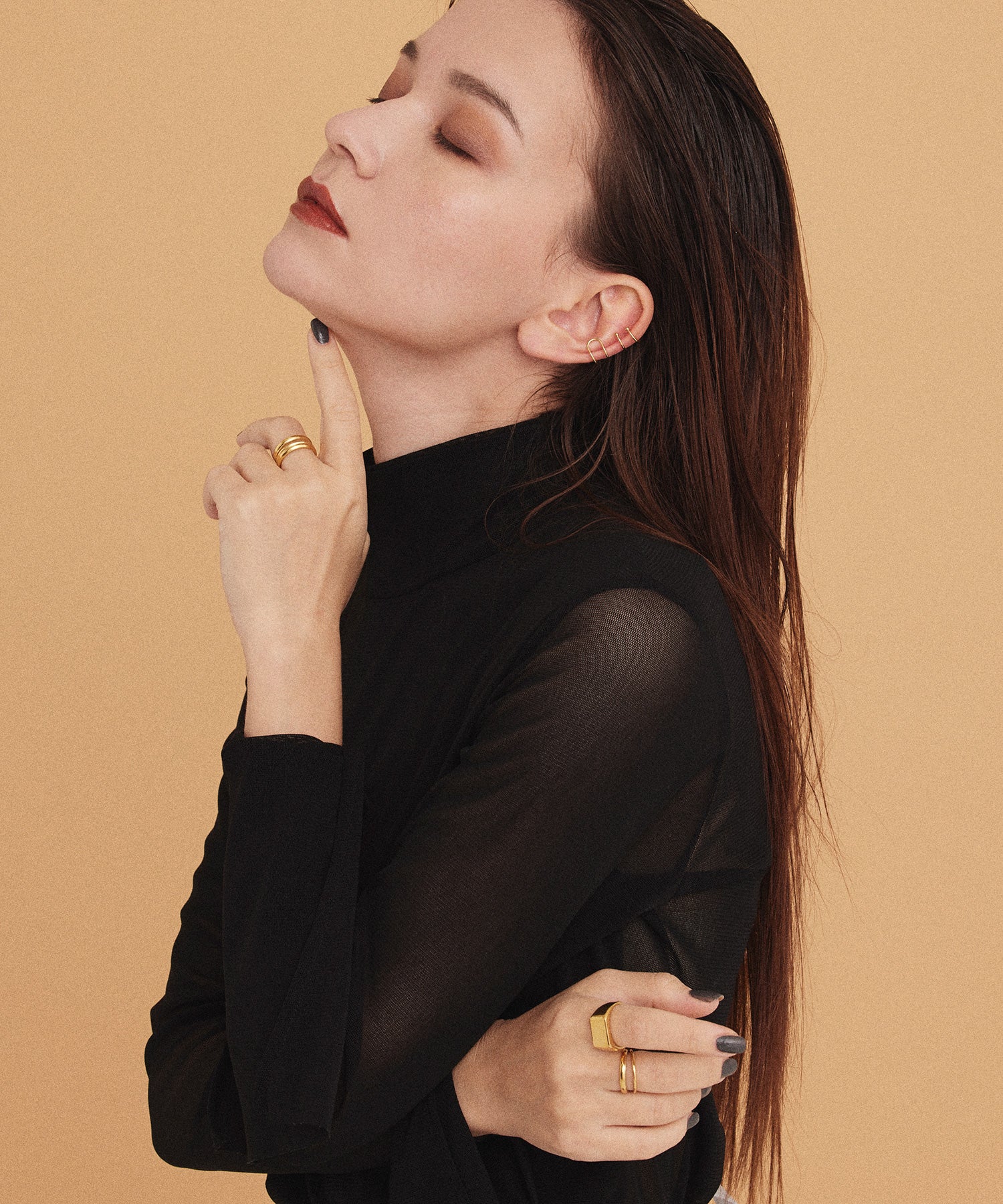 [Gold] Particle Double Line Ring