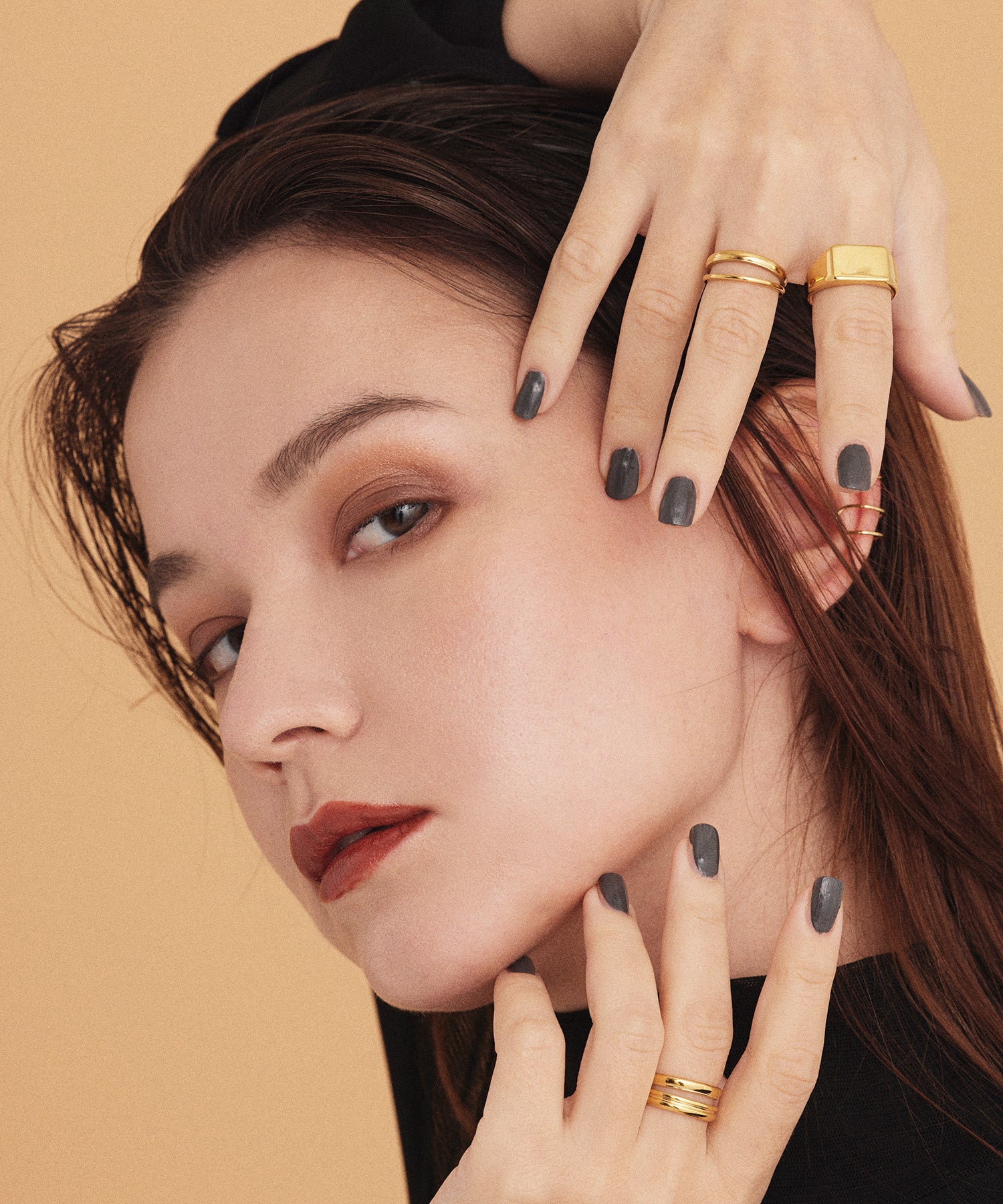 [Gold] Particle Double Line Ring