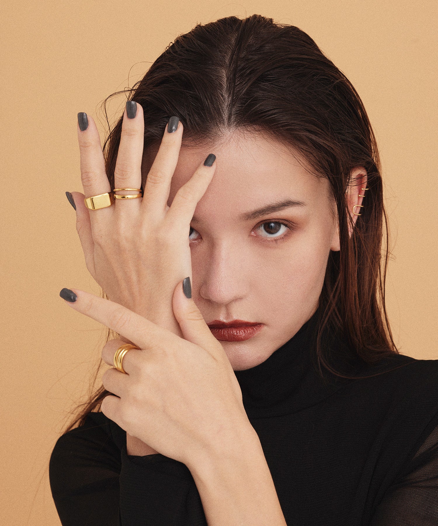[Gold] Particle Double Line Ring