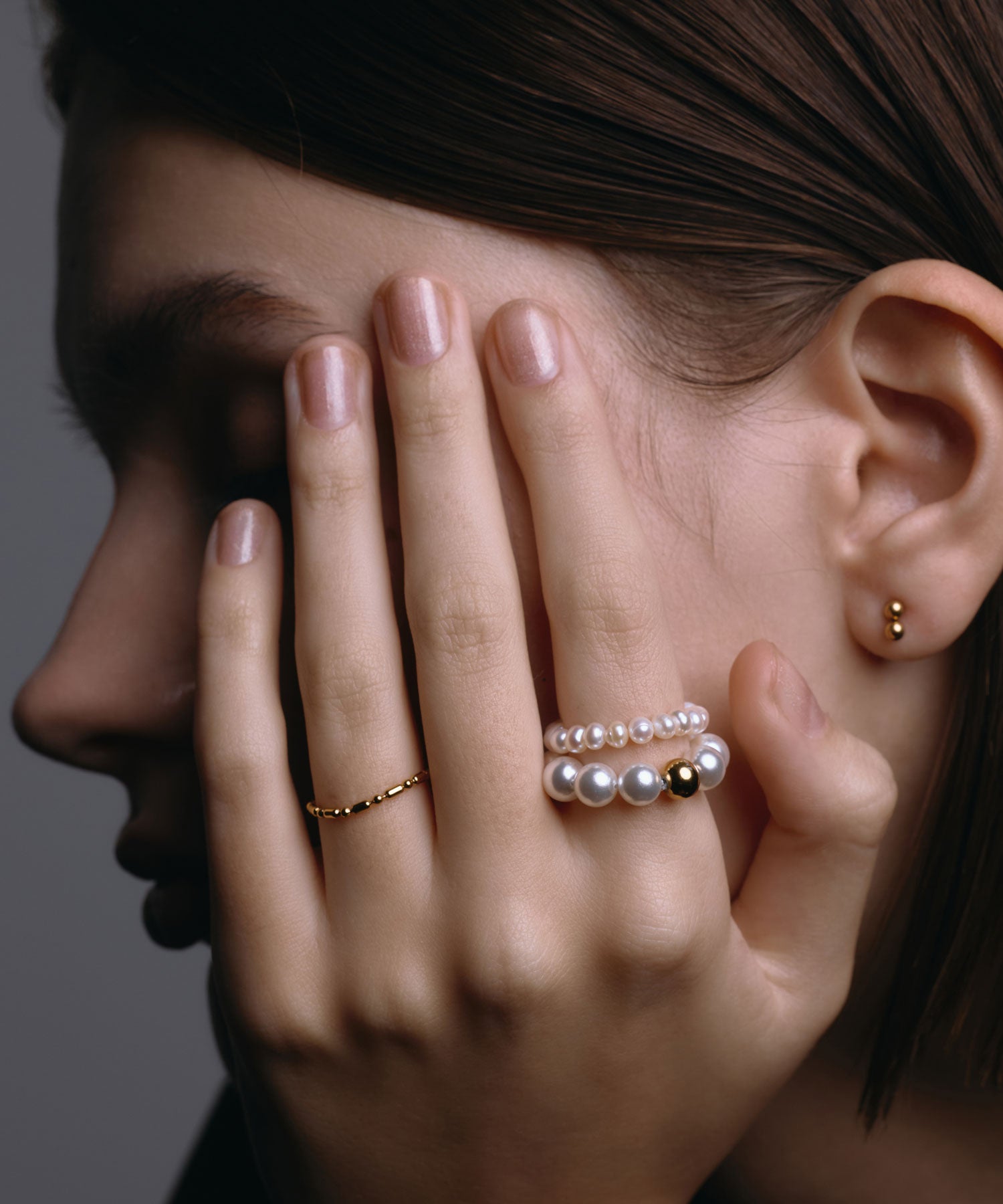 【予約販売(2月中旬発送予定)】[ゴールド]スタッキングパールリング