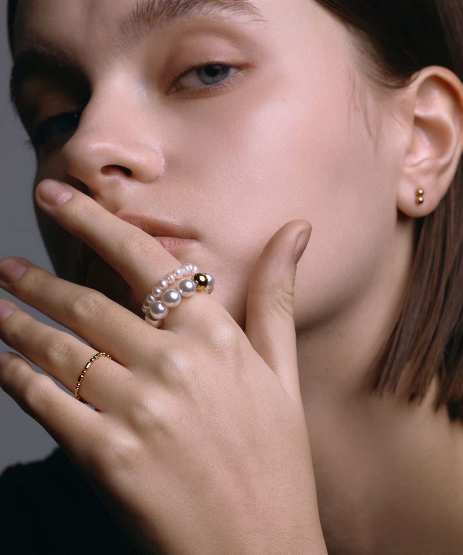 【予約販売(2月中旬発送予定)】[ゴールド]スタッキングパールリング