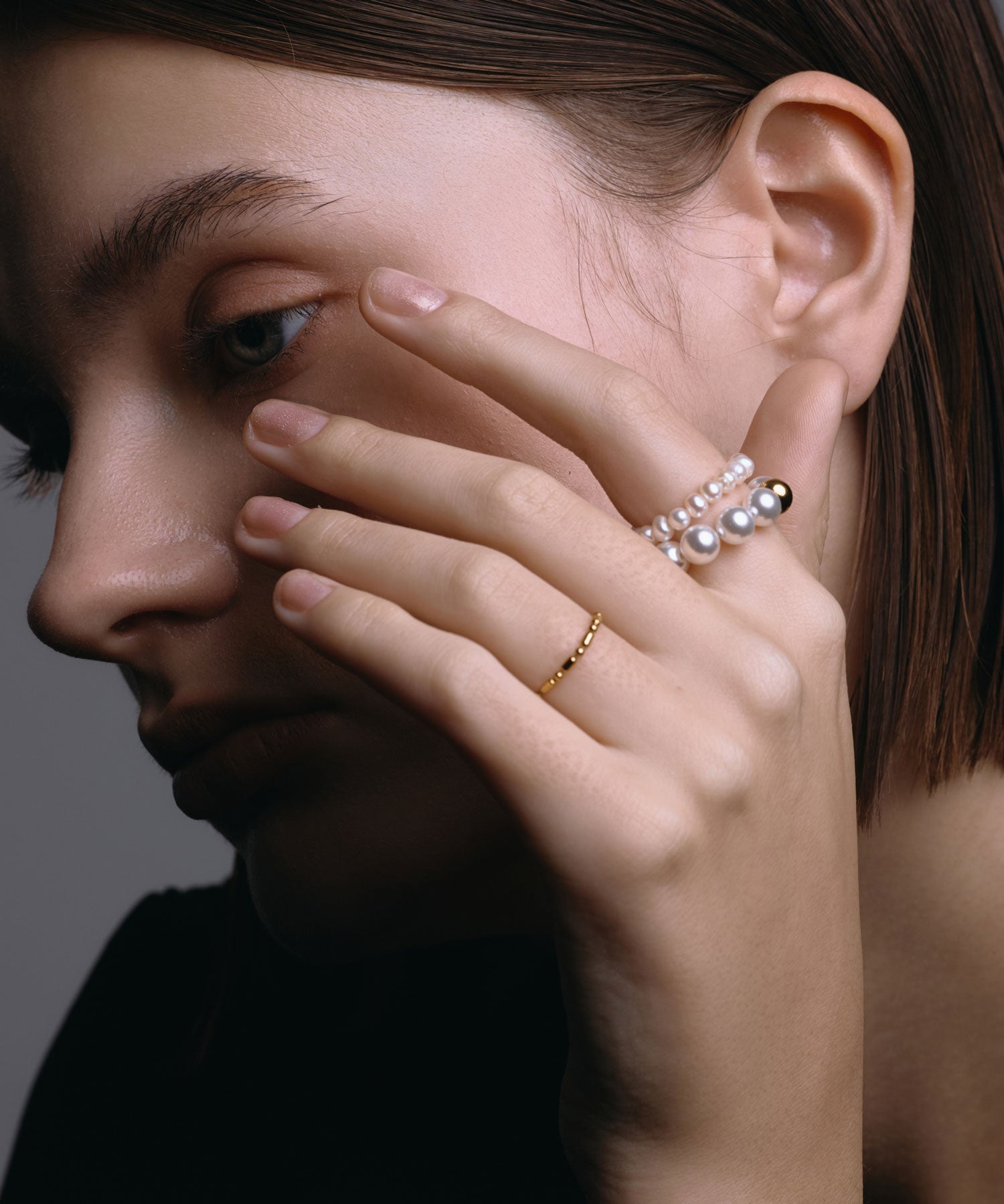 【予約販売(2月中旬発送予定)】[ゴールド]スタッキングパールリング