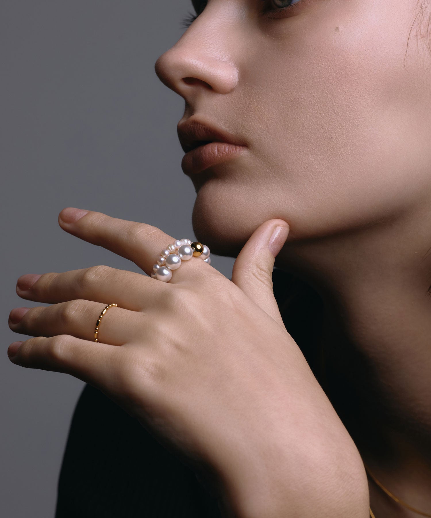 【予約販売(2月中旬発送予定)】[ゴールド]スタッキングパールリング