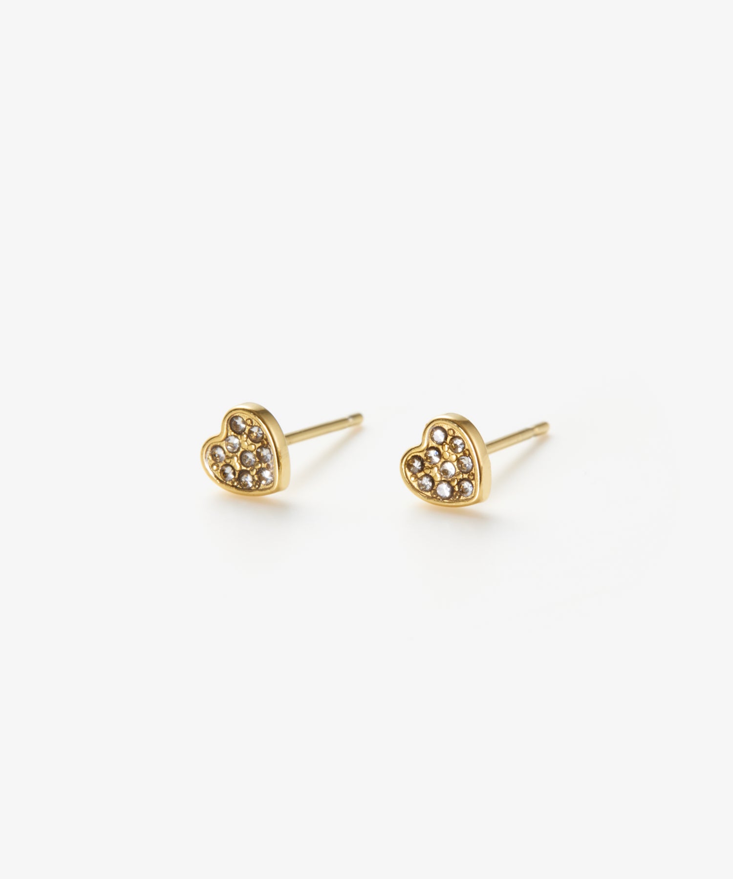 [Gold] Zirconia Heart Earrings
