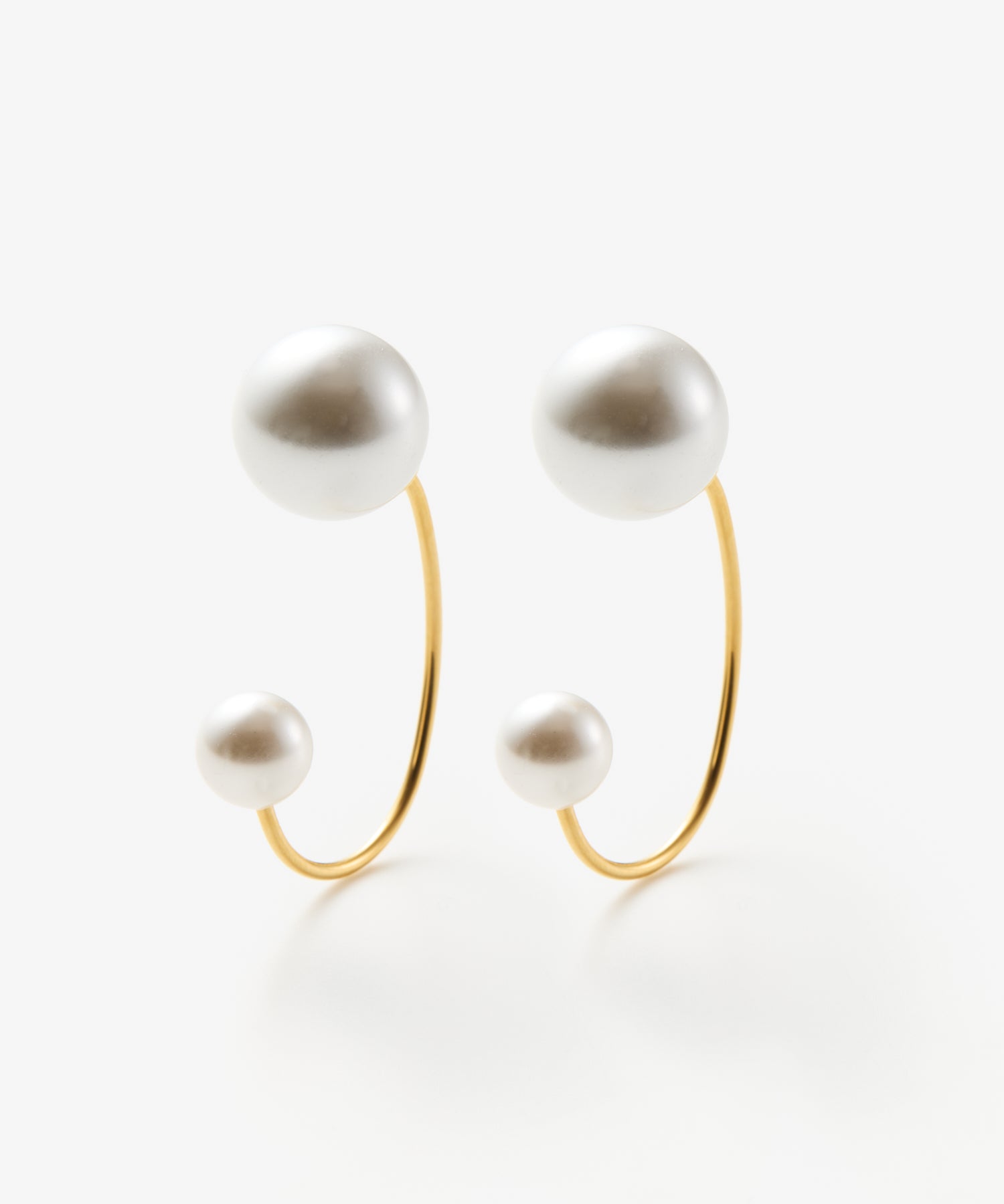 [Gold] Double Pearl Earrings