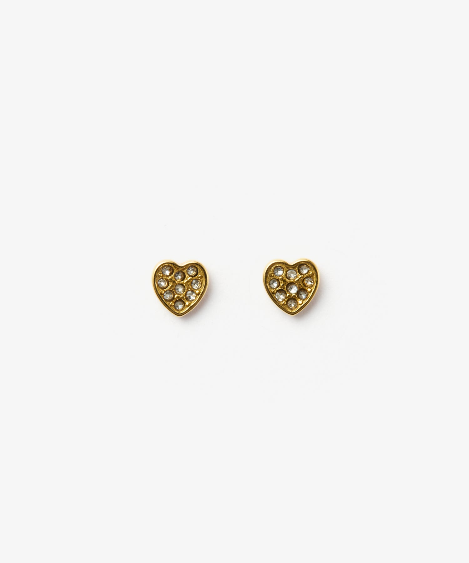 [Gold] Zirconia Heart Earrings