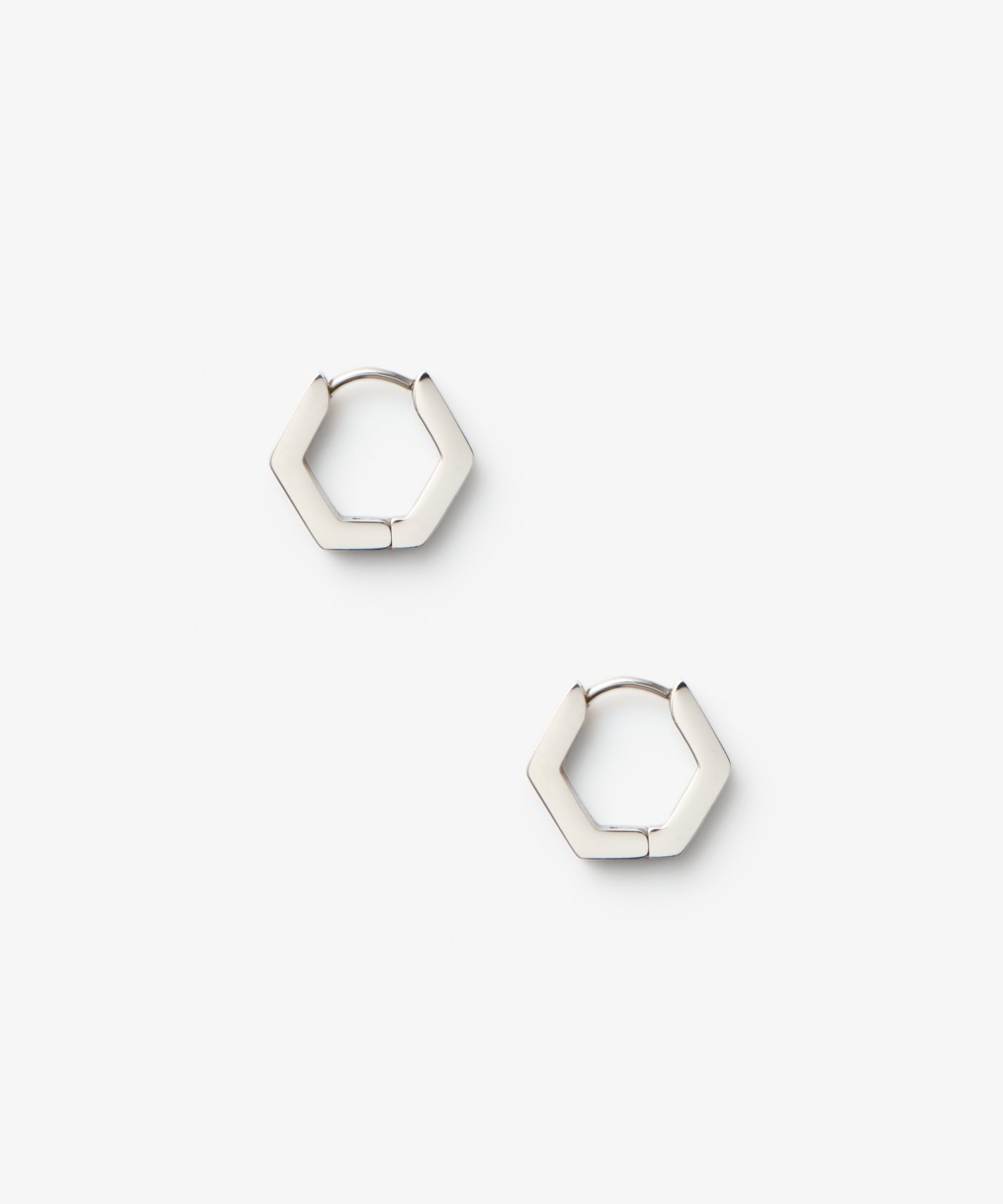 シルバー]ヘキサゴンフープピアス – CENE