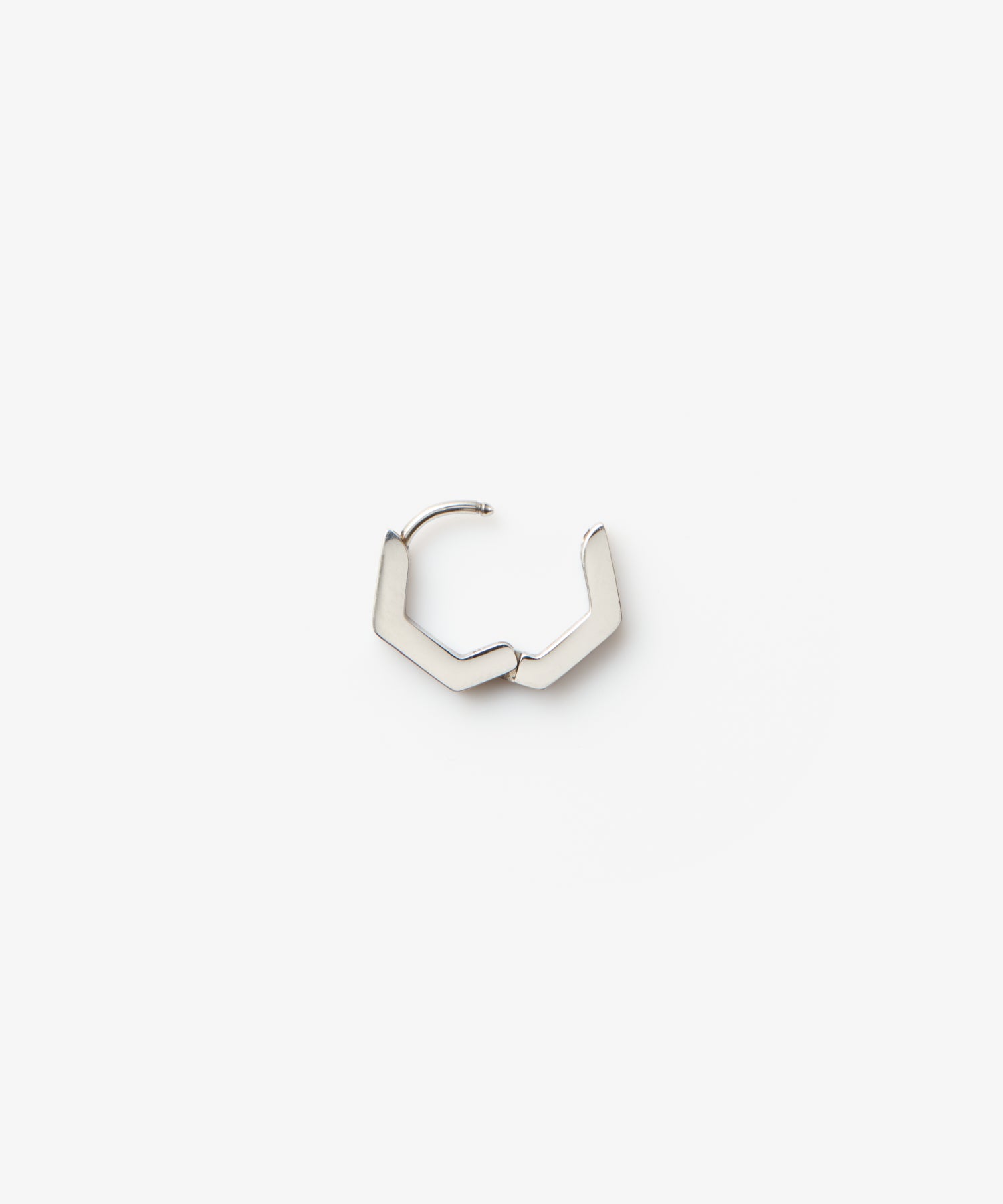 【予約販売(10月中旬発送予定)】[シルバー]ヘキサゴンフープピアス
