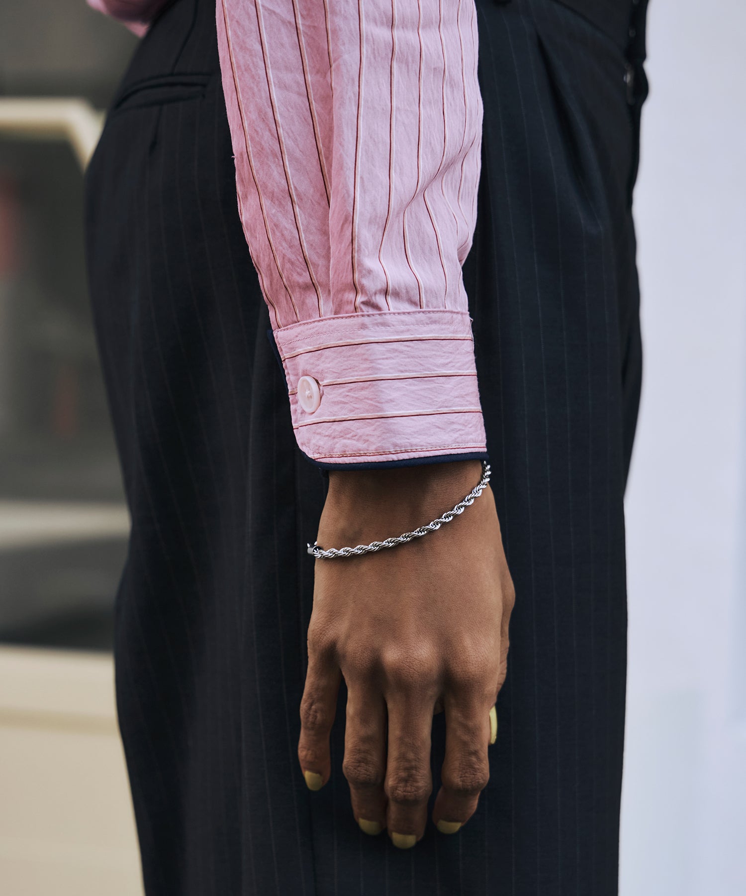 [銀色]編織手鍊18cm