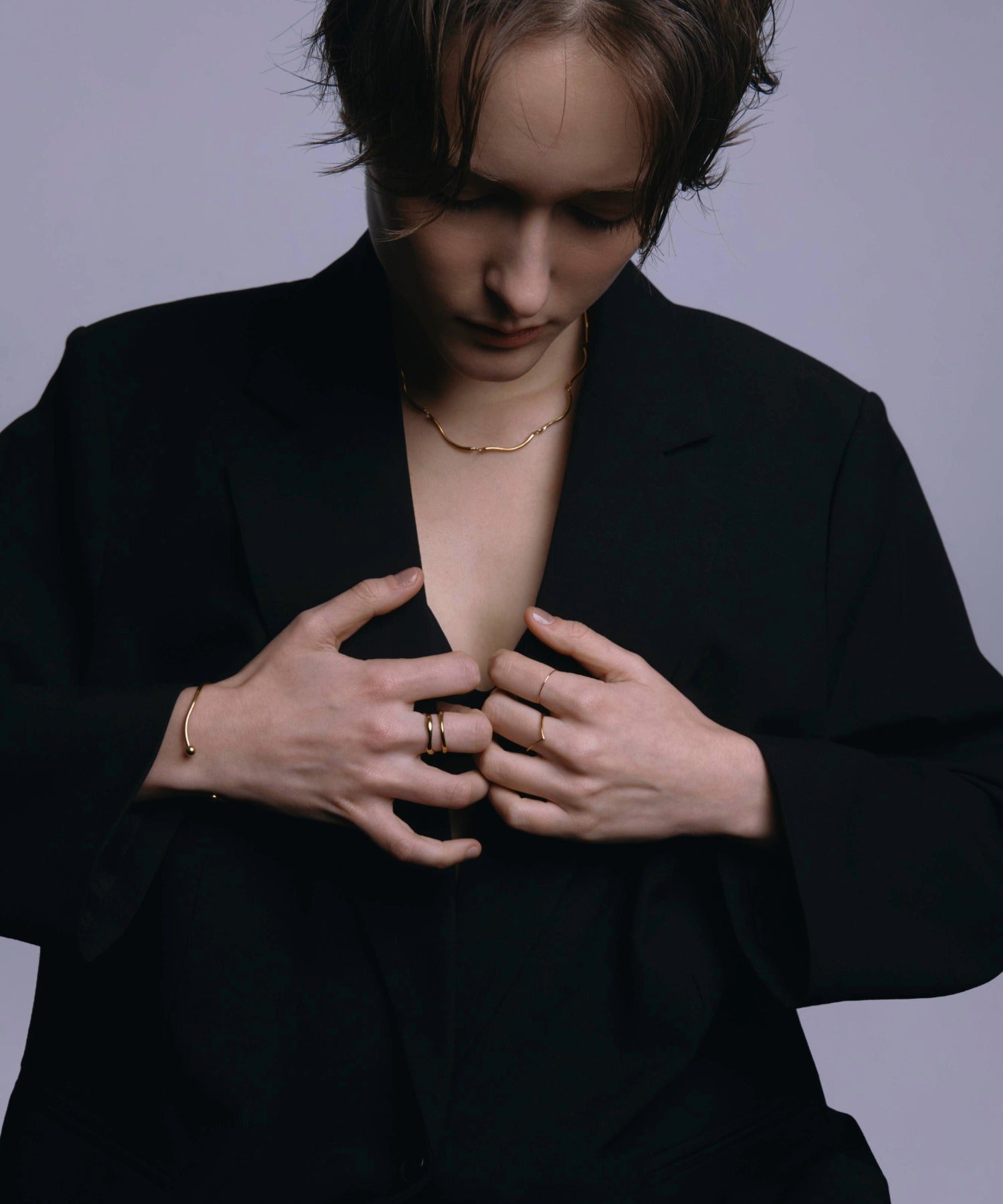 [展覽產品（預定四月底出貨）][金色] 流線手鐲