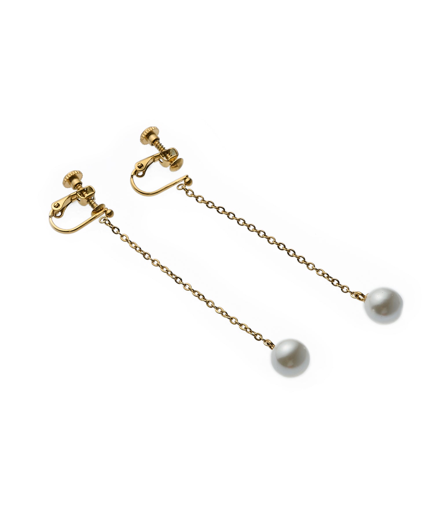 [Gold] Swing Pearl Earrings
