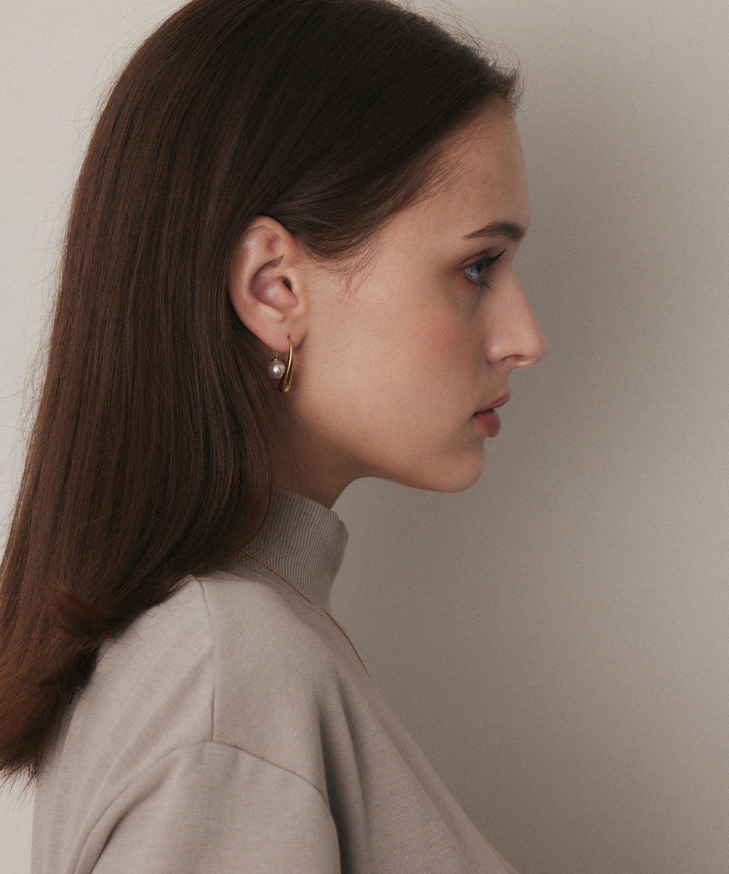 [Gold] 2-way pearl icicle earrings