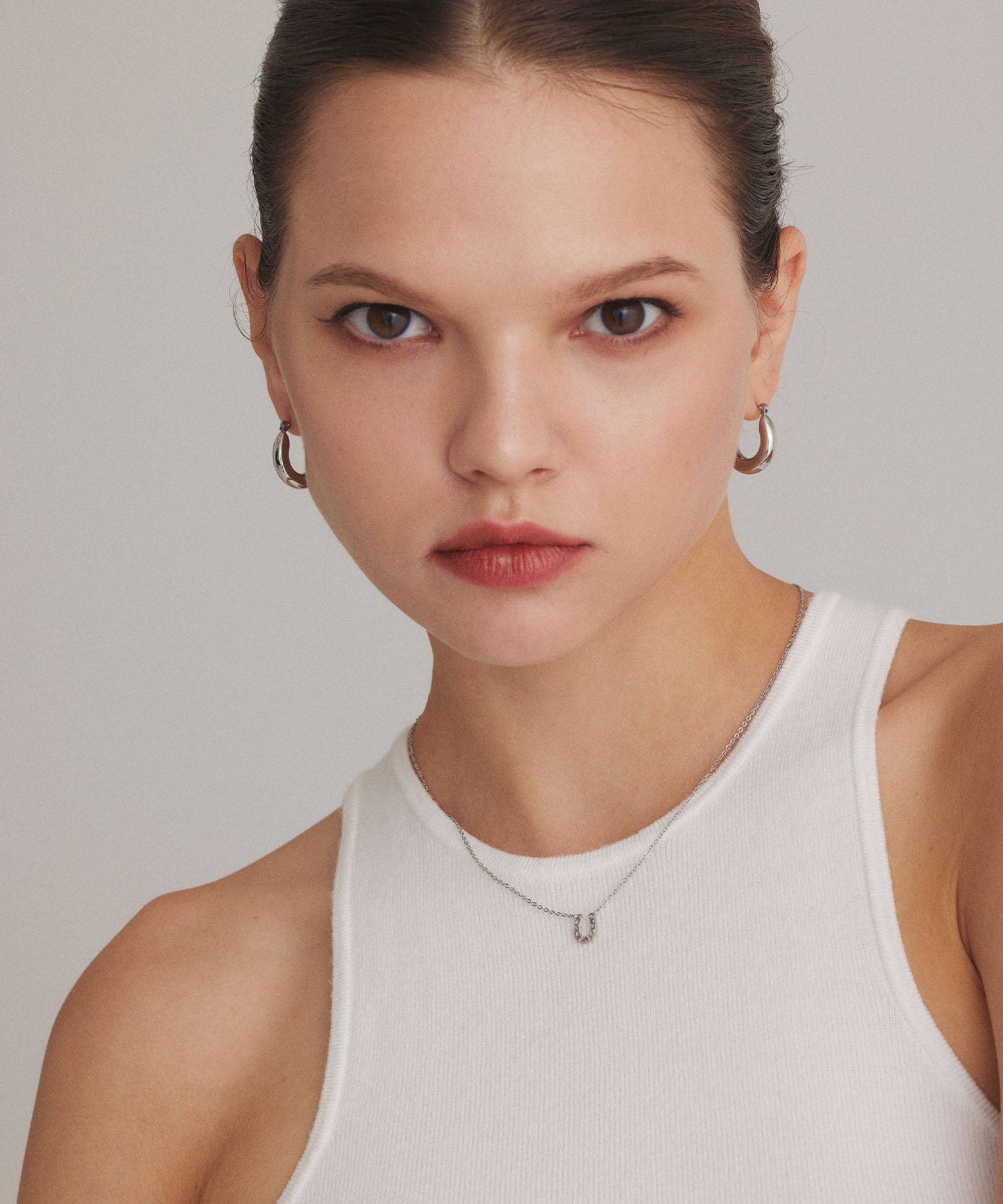 シルバー]ホースシューネックレス