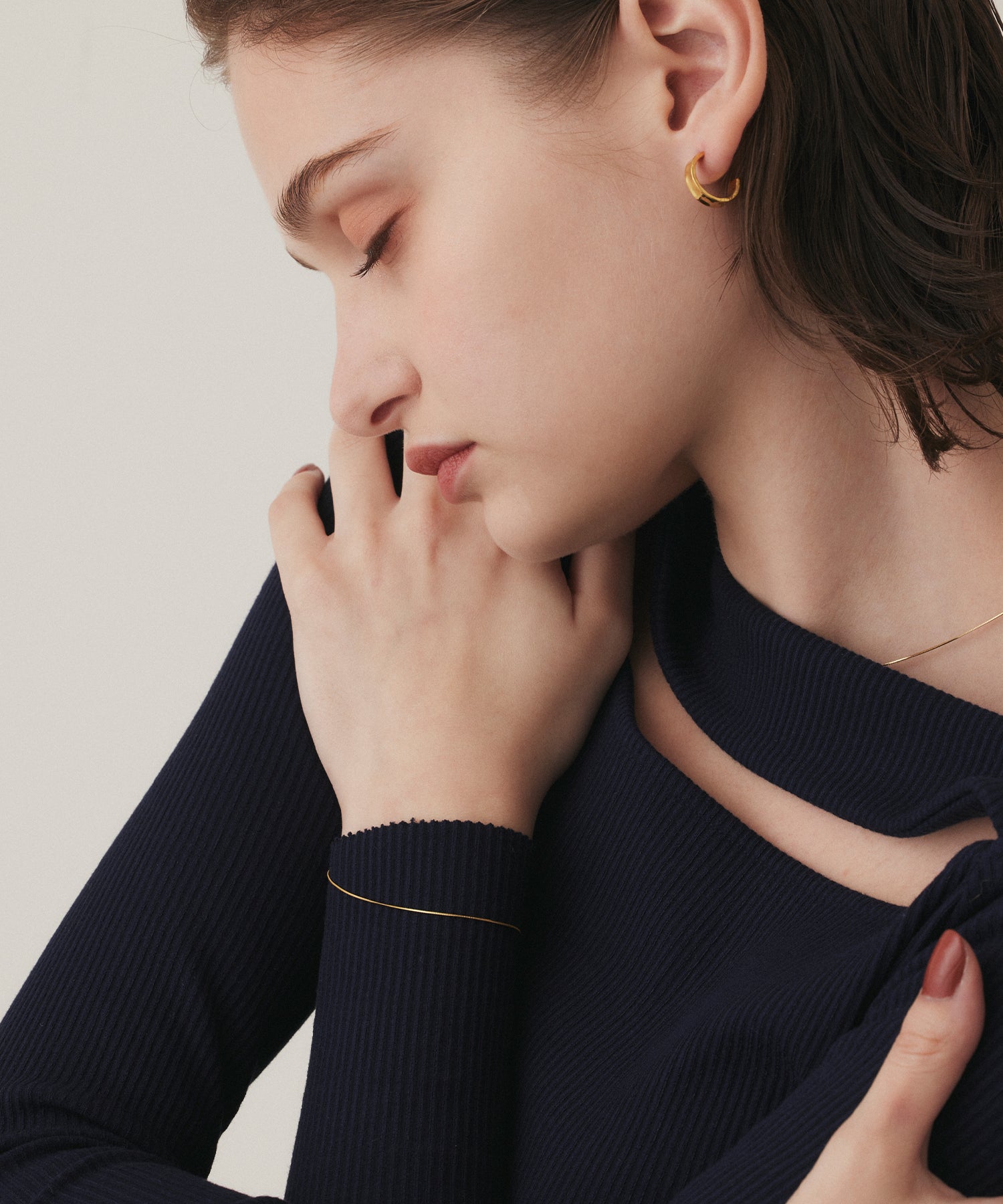 [Gold] Bumpy Hoop Earrings