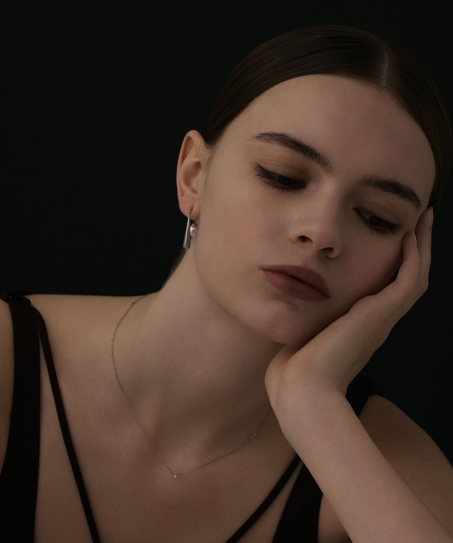 [シルバー]2wayパールアイシクルピアス