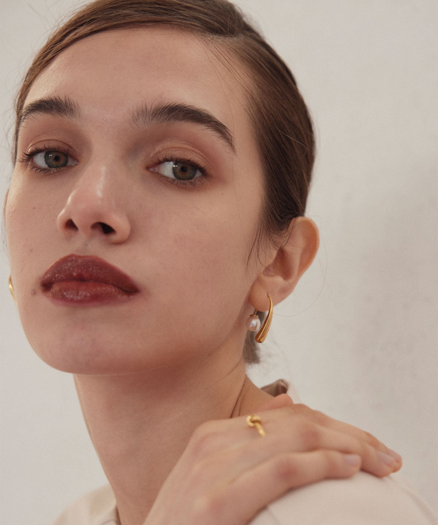 [Gold] 2-way pearl icicle earrings