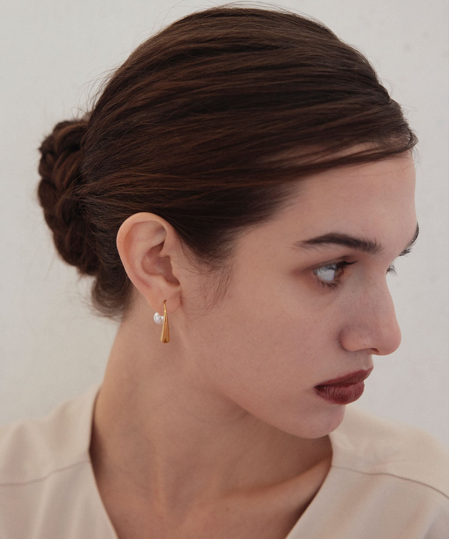 [Gold] 2-way pearl icicle earrings
