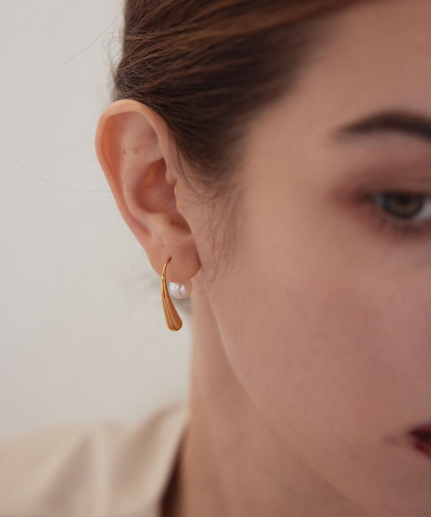 [Gold] 2-way pearl icicle earrings