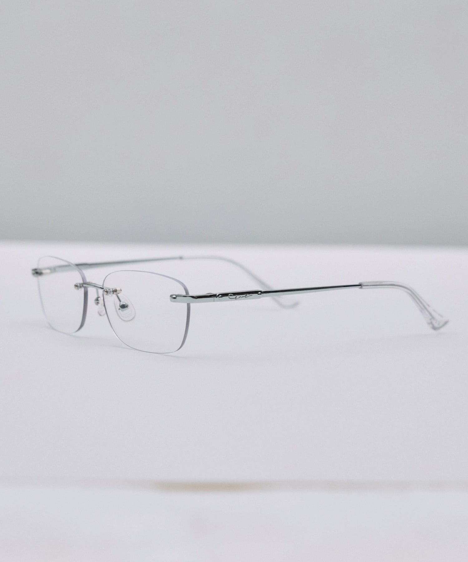 [クリア]スクエアリムレスアイウェア