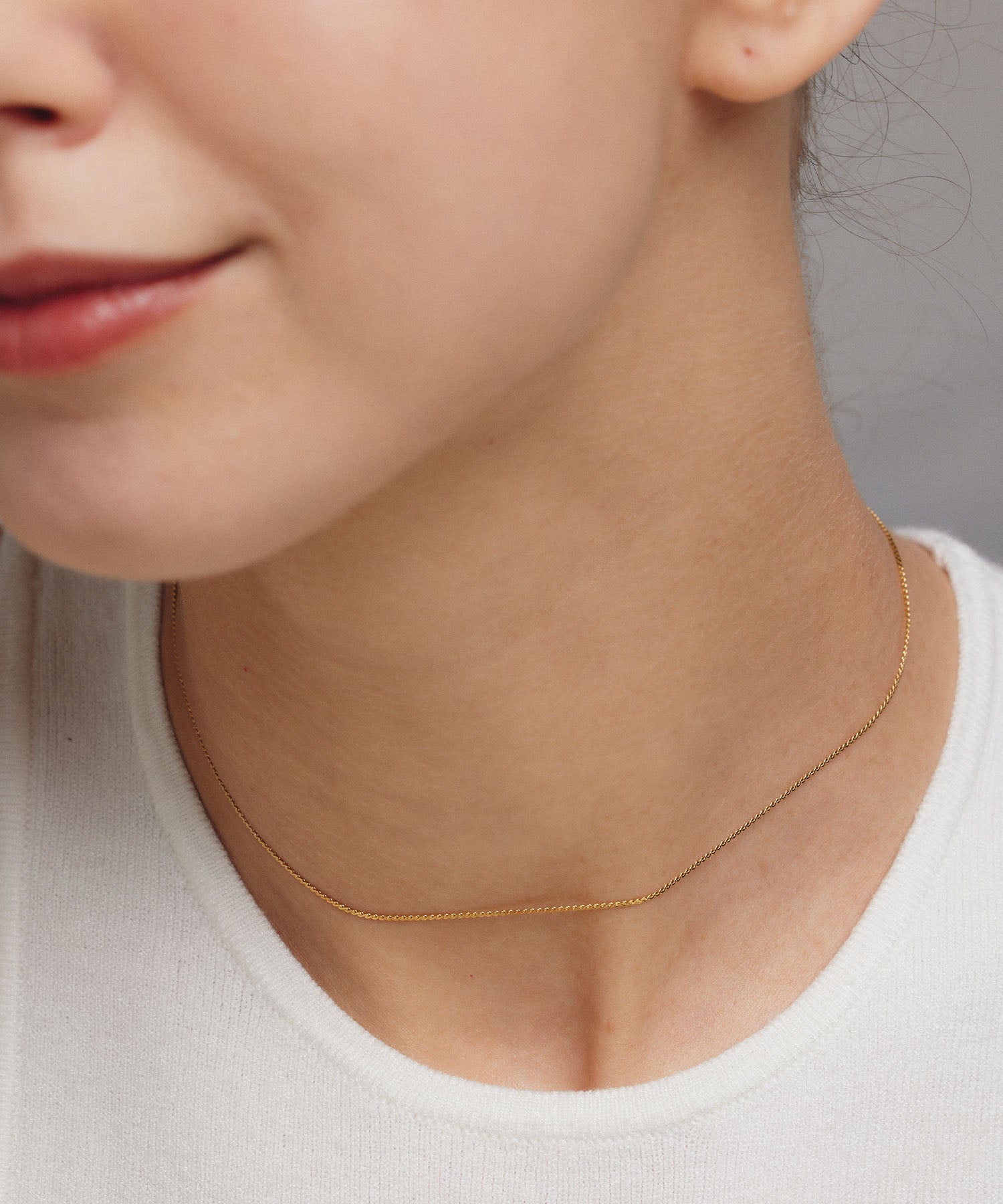 [Gold] Twist Sneaker Necklace / 34cm 