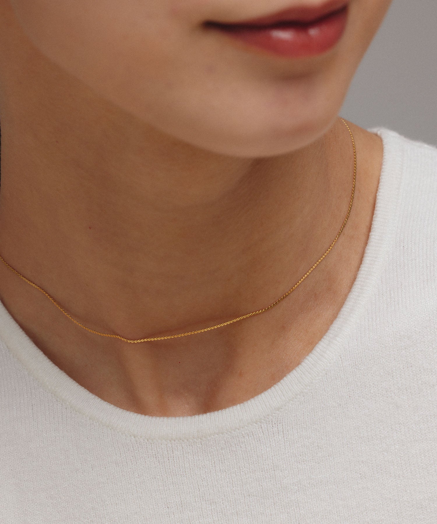 [Gold] Twist Sneaker Necklace / 34cm 