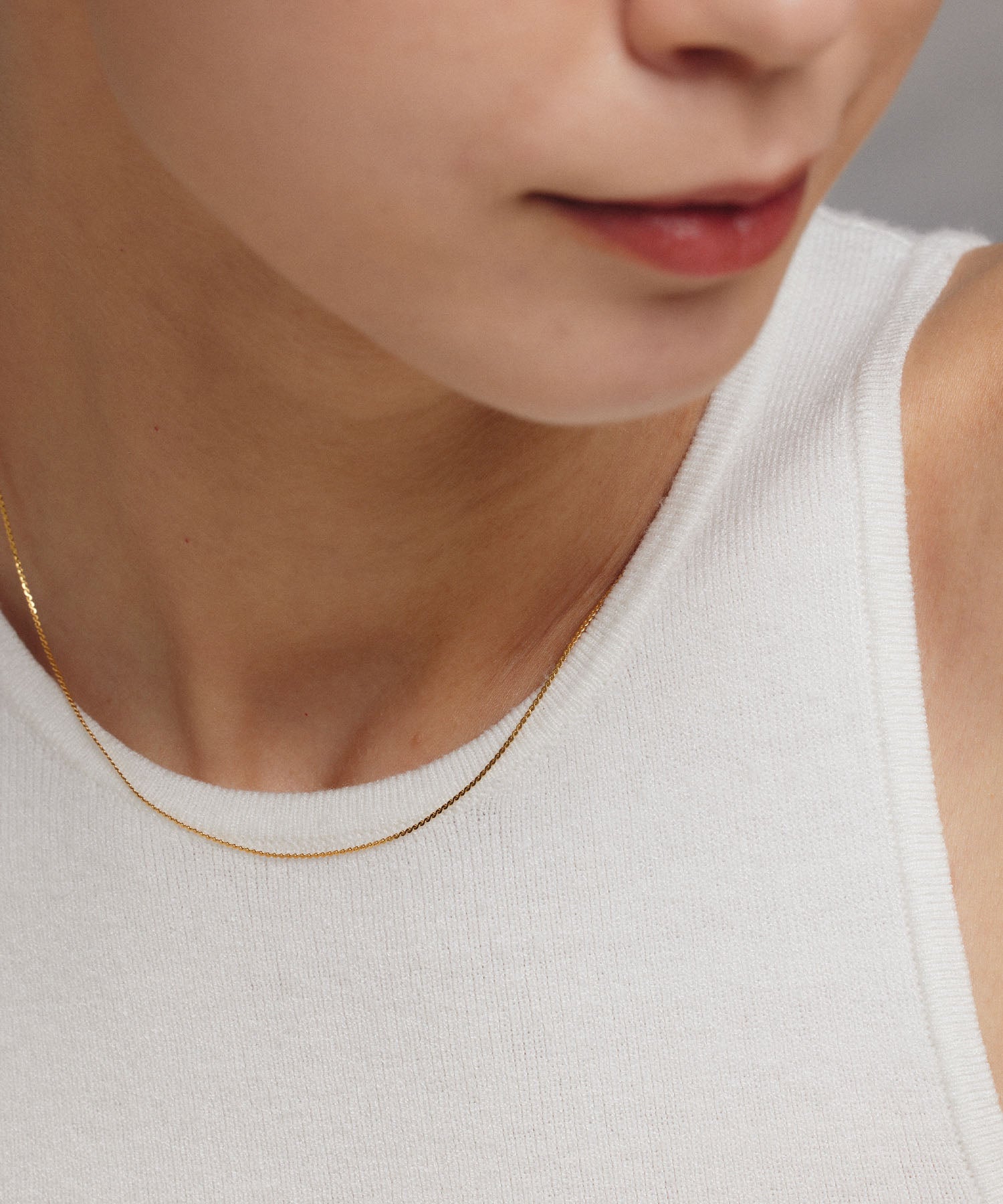 [Gold] Twist Sneaker Necklace / 39cm 