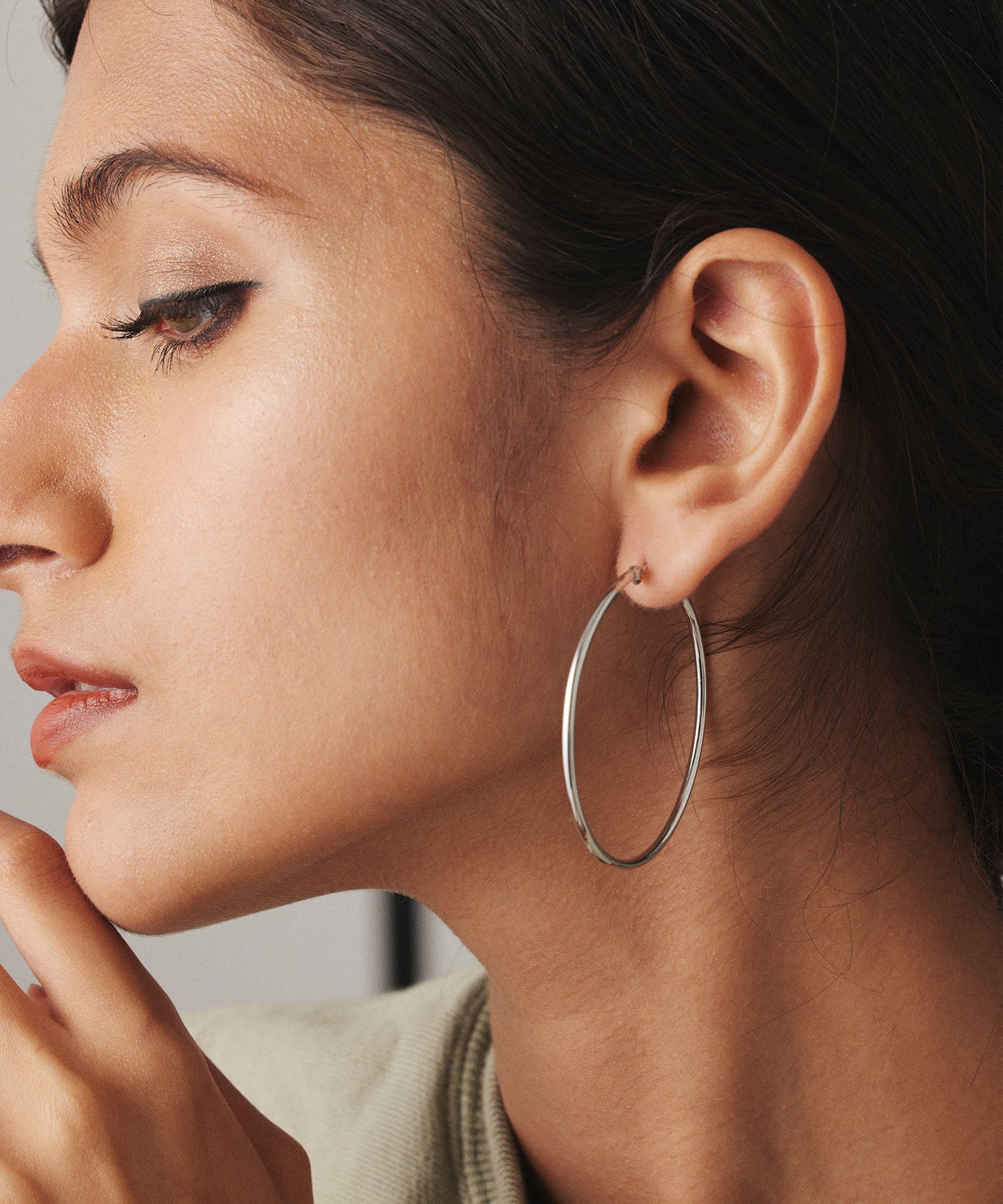 [Silver] Loop earrings 50mm