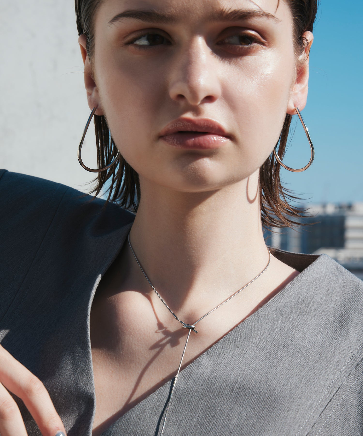 [Silver] Big Drop Earrings