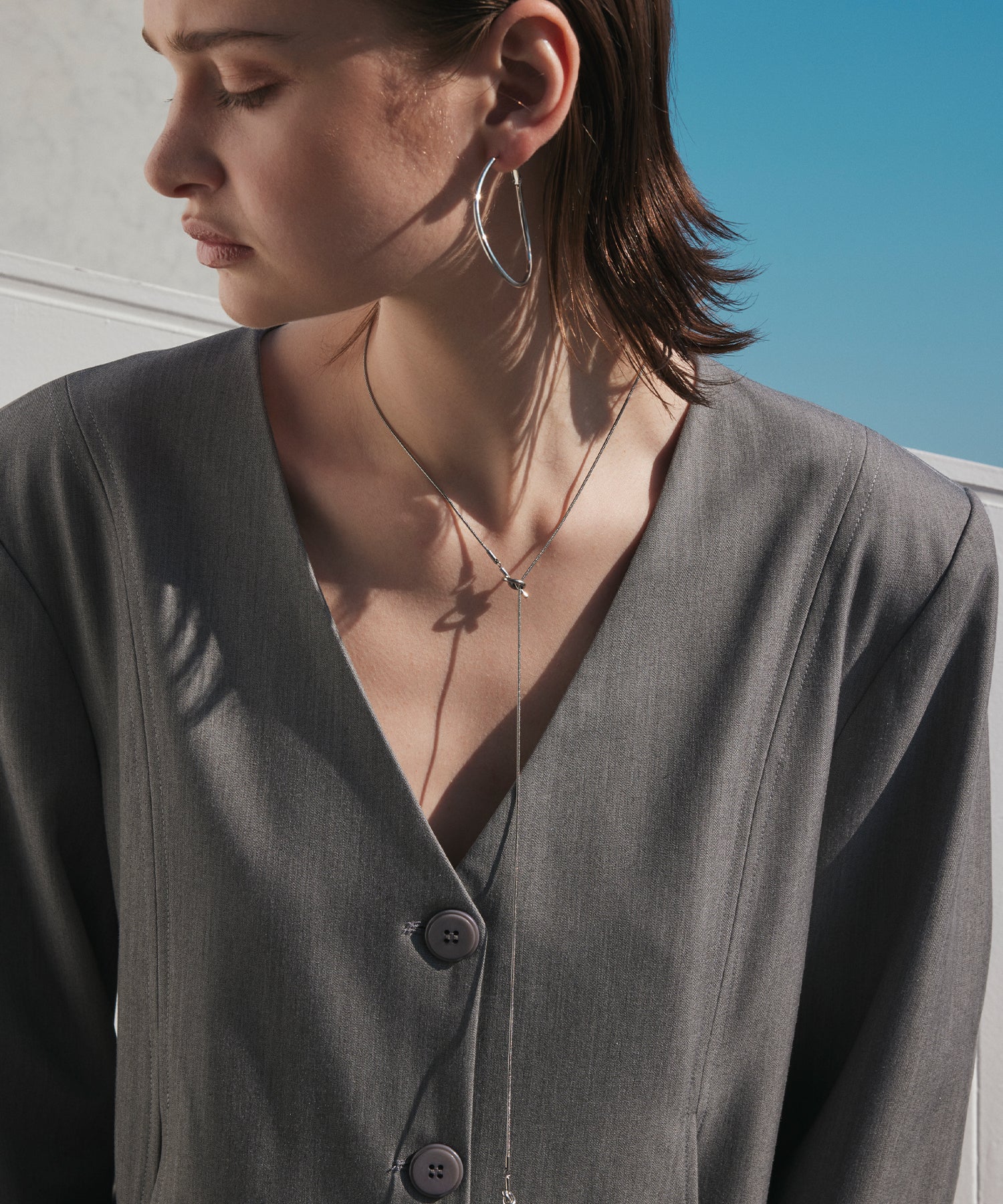 シルバー]ビッグドロップピアス