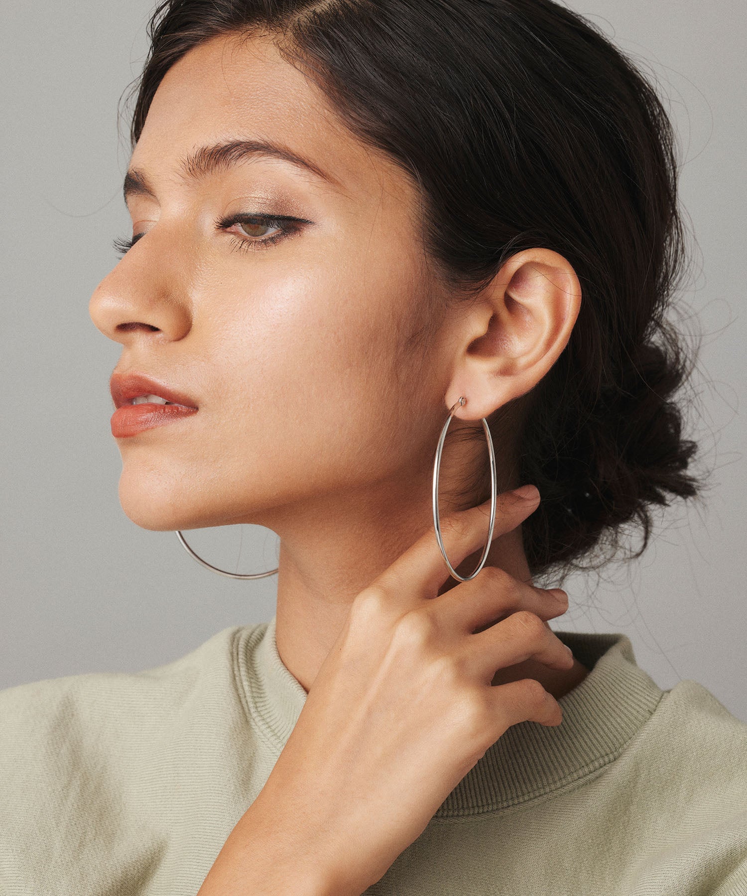 [Silver] Loop earrings 60mm