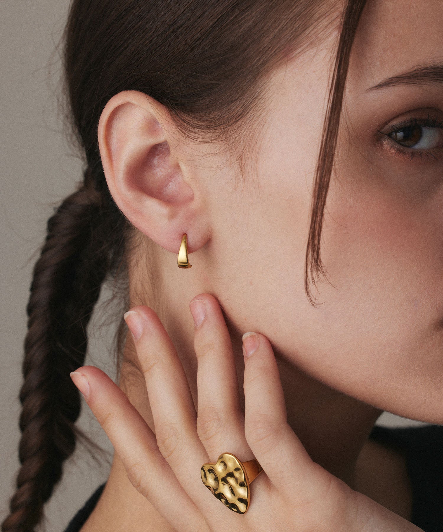 [Gold] Flat Icicle Earrings