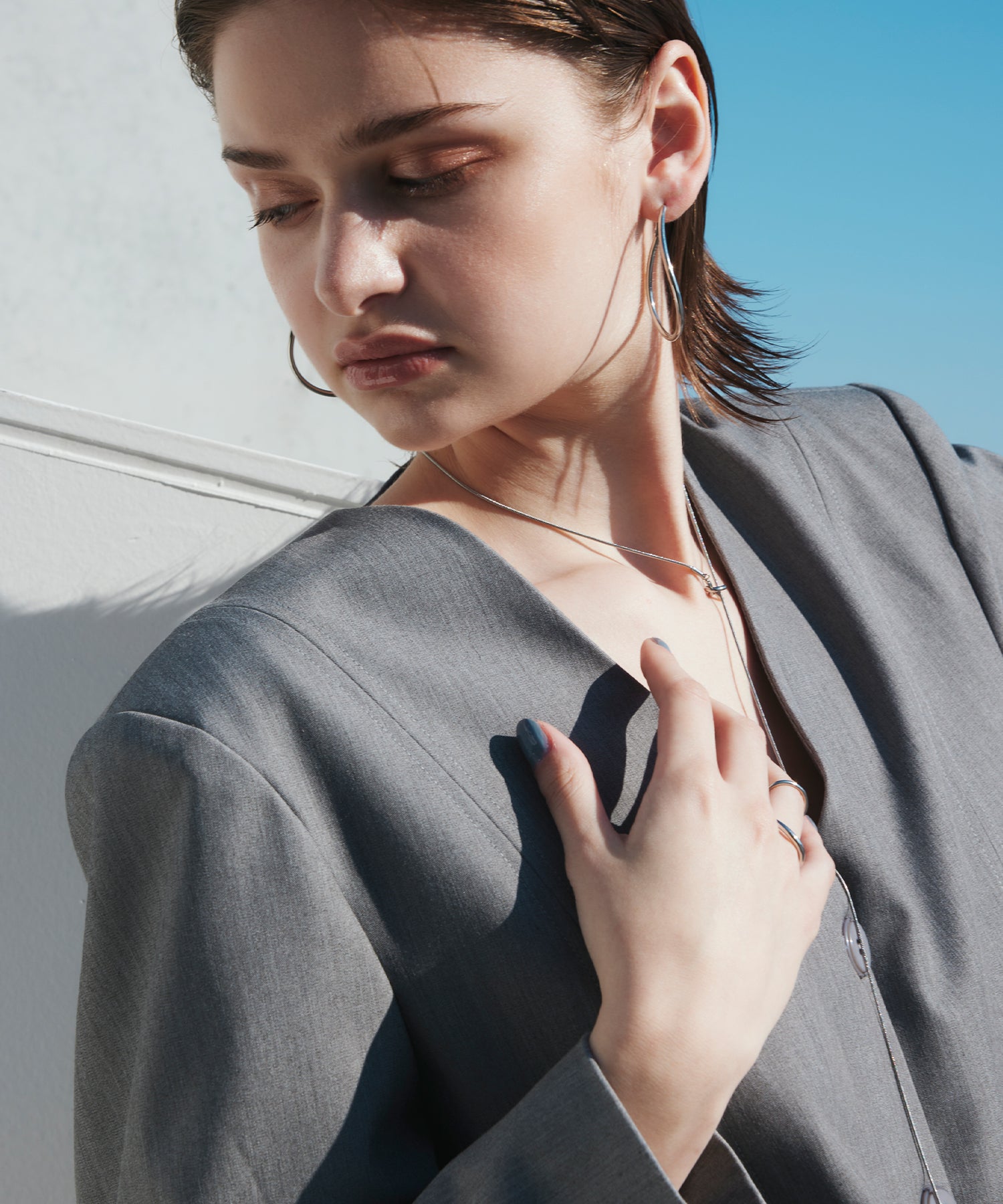 [Silver] Big Drop Earrings