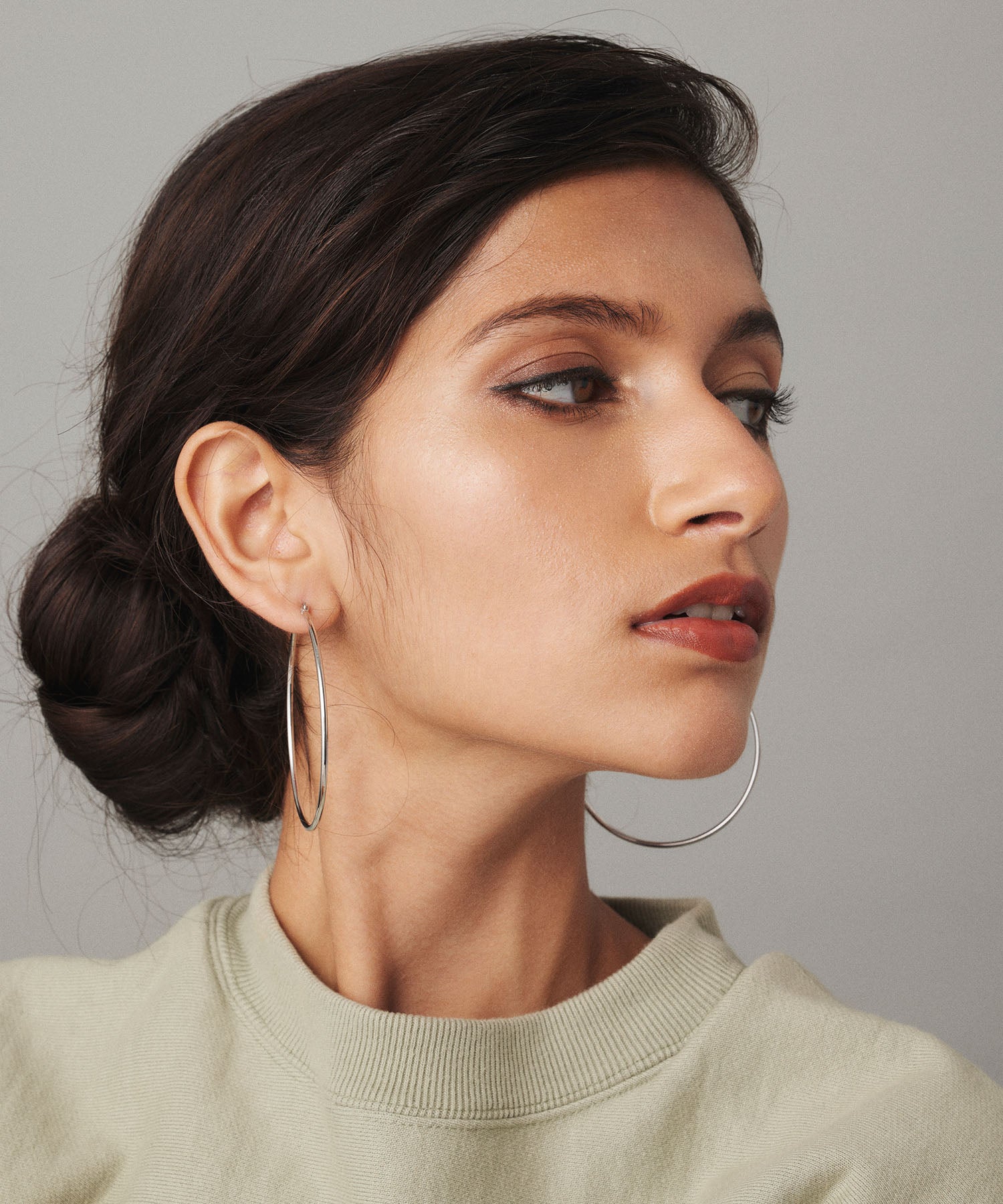 [Silver] Loop earrings 60mm