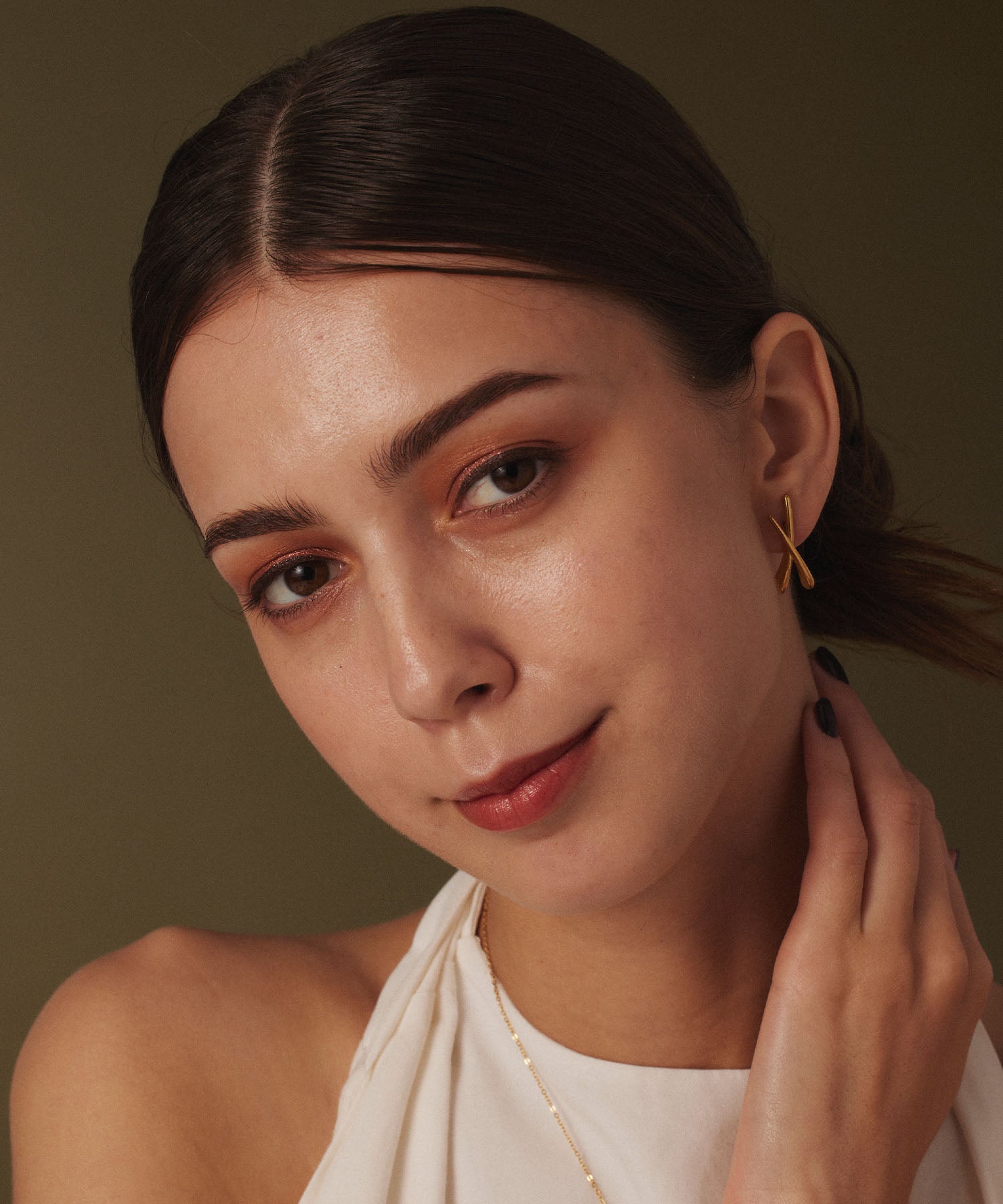 [Gold] Asymmetrical Cross Earrings